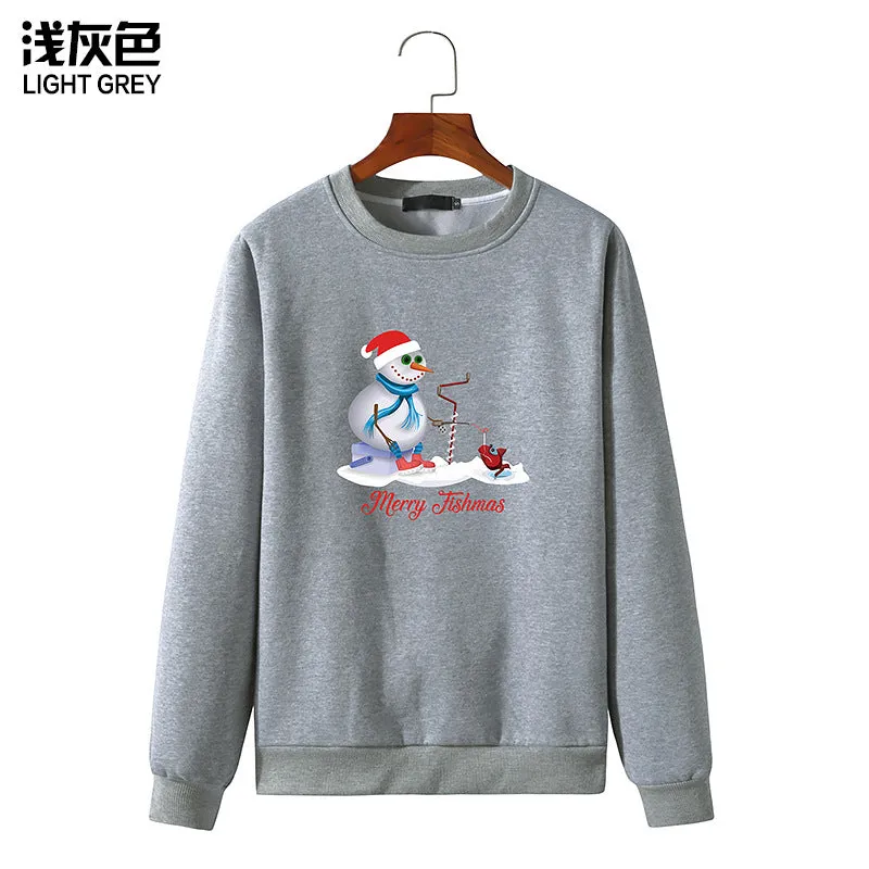 Men's Christmas Snowman Print Round Neck Long Sleeve Sweatshirt