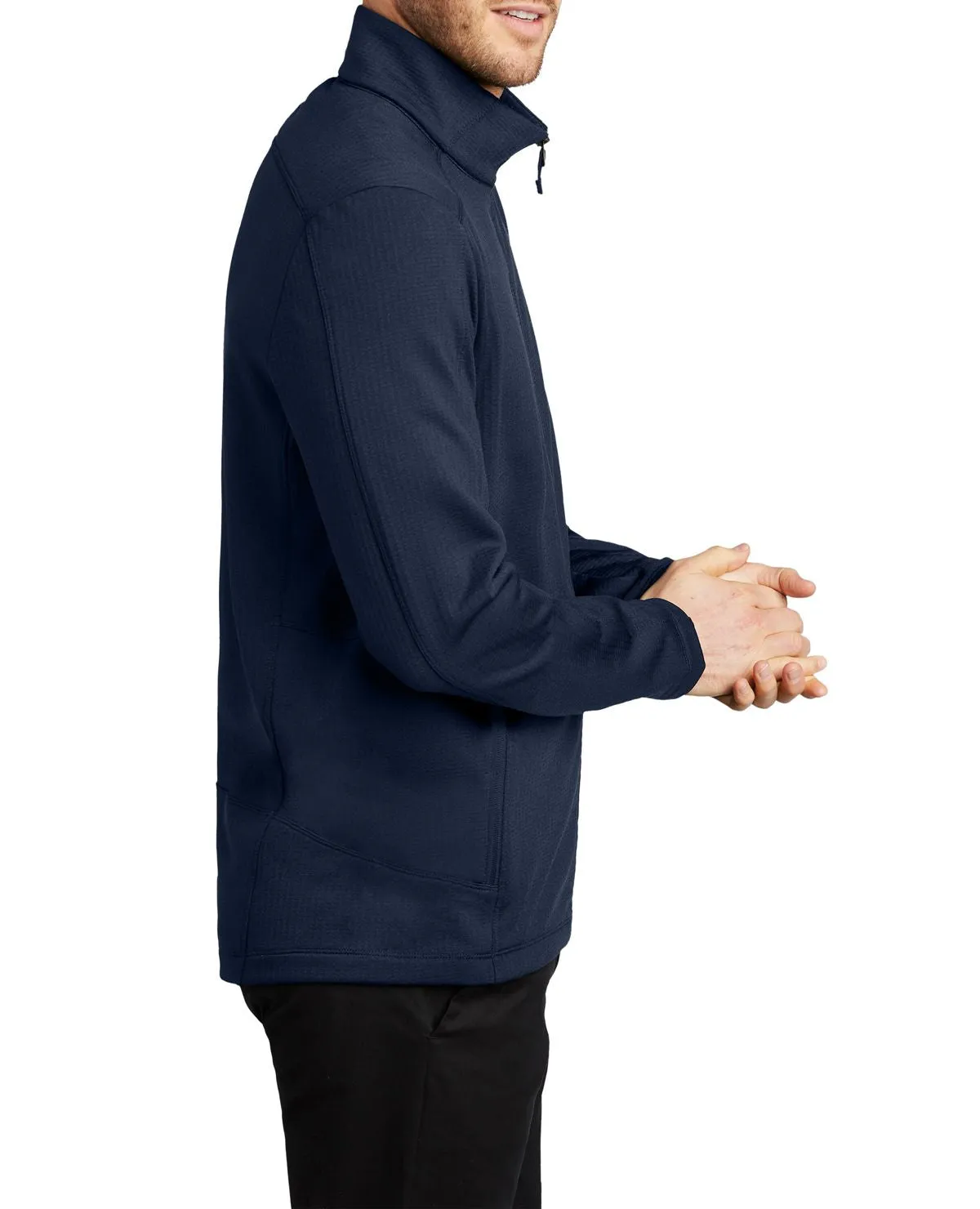 Men's Full-Zip Grid Fleece Jacket with Pockets