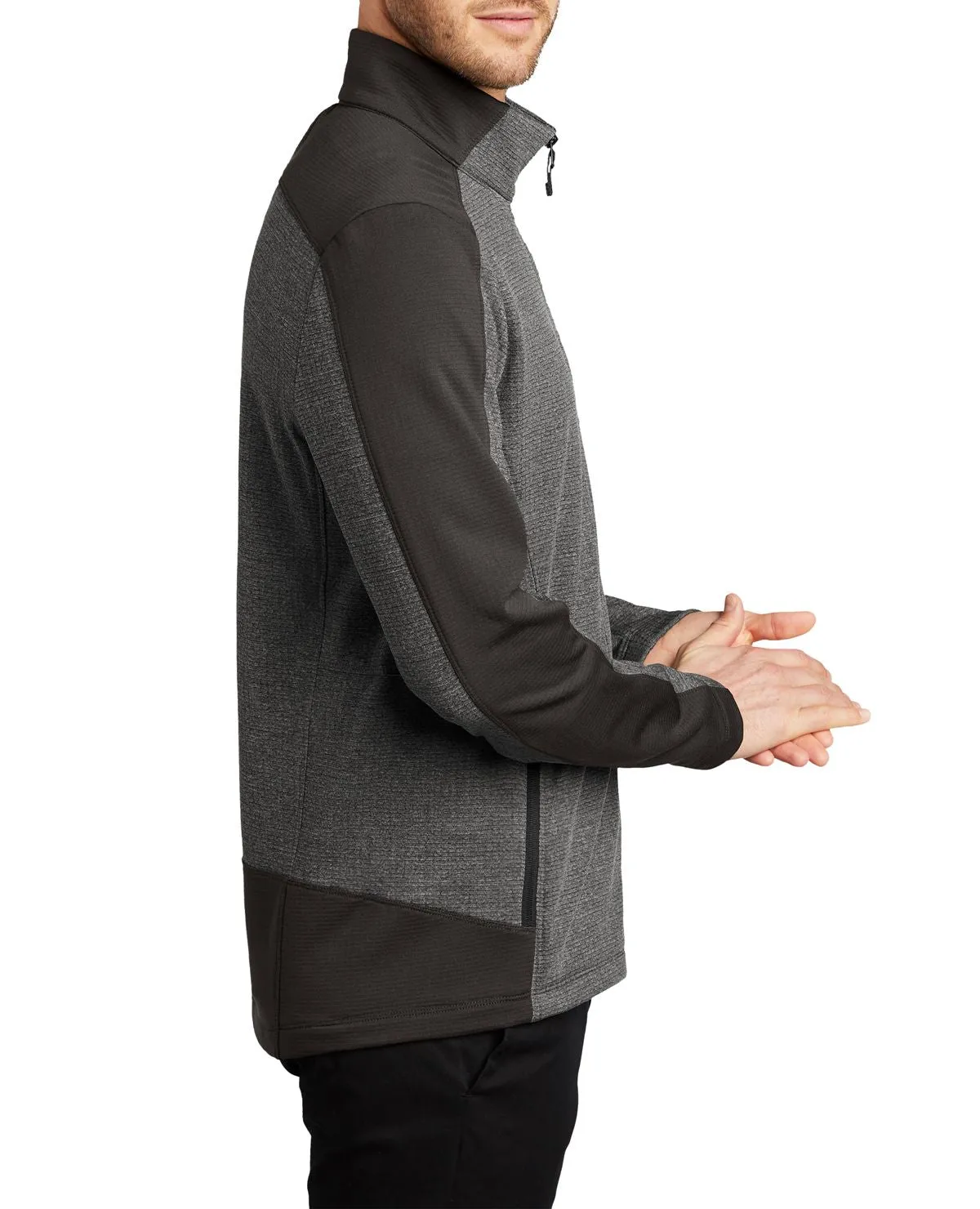 Men's Full-Zip Grid Fleece Jacket with Pockets