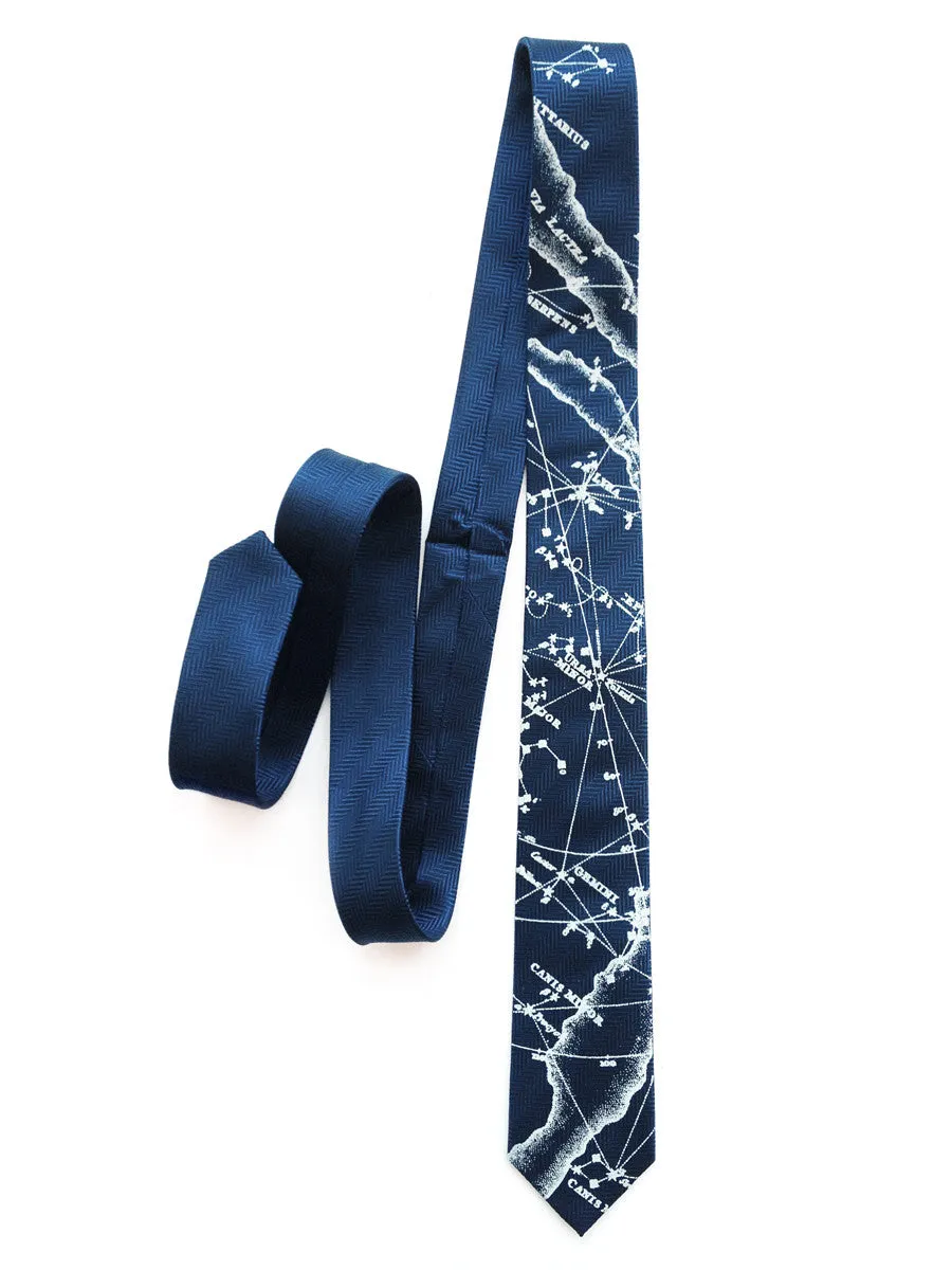 Milky Way Galaxy Silk Necktie. Herringbone silk tie.