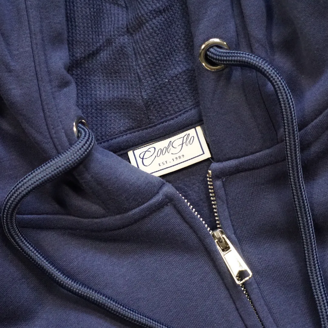 Mini Script Embroidered Navy Zip Hoody