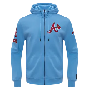 MLB ATLANTA BRAVES CLASSIC CHENILLE MEN'S FZ PO HOODIE (UNIVERSITY BLUE)