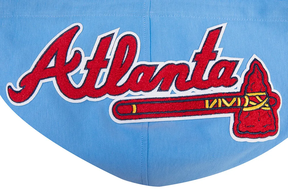 MLB ATLANTA BRAVES CLASSIC CHENILLE MEN'S FZ PO HOODIE (UNIVERSITY BLUE)