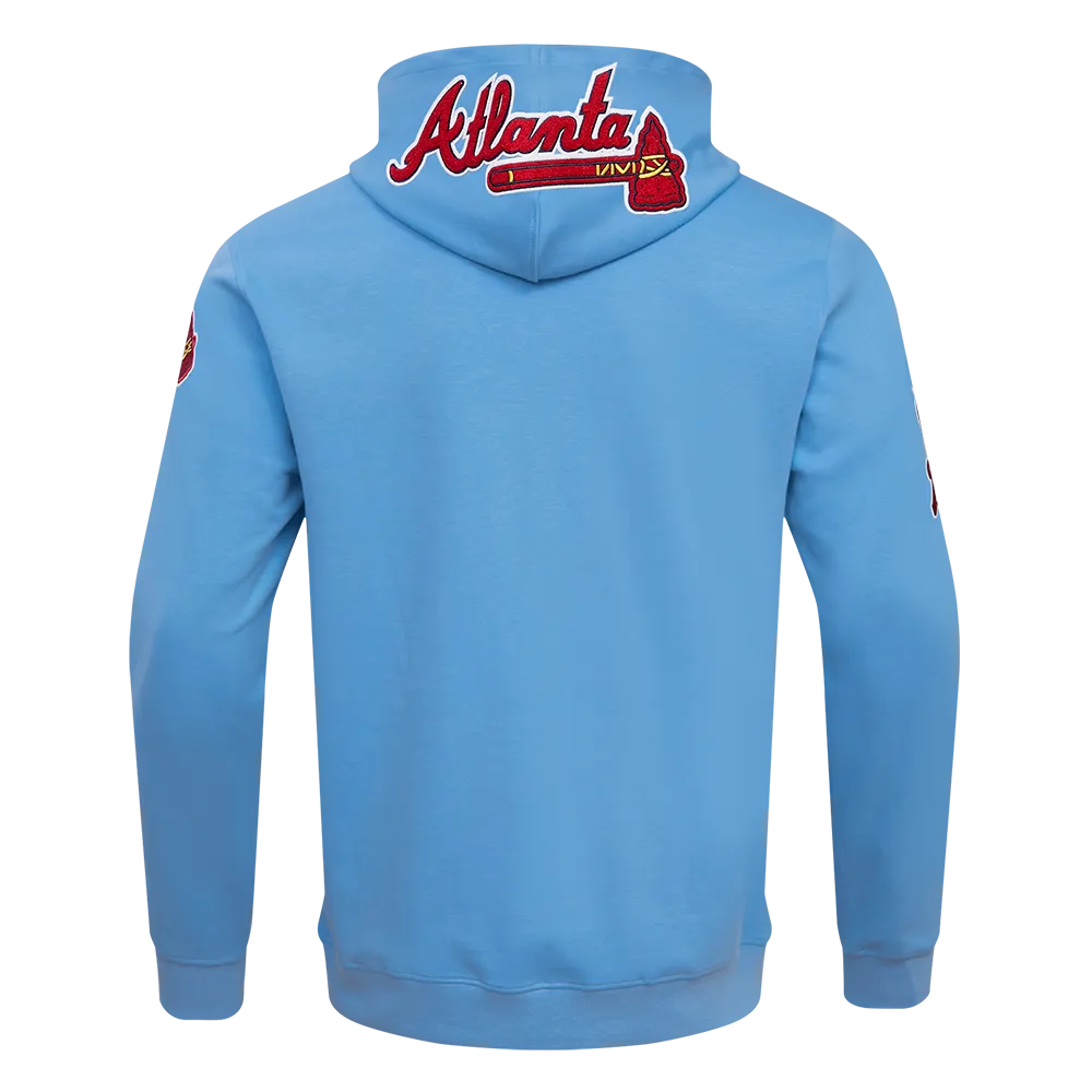 MLB ATLANTA BRAVES CLASSIC CHENILLE MEN'S FZ PO HOODIE (UNIVERSITY BLUE)