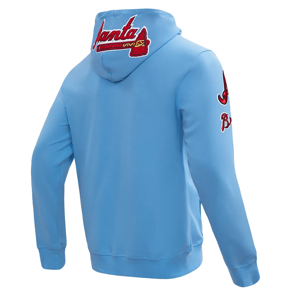 MLB ATLANTA BRAVES CLASSIC CHENILLE MEN'S FZ PO HOODIE (UNIVERSITY BLUE)