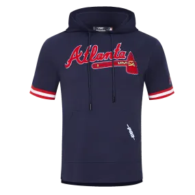 MLB ATLANTA BRAVES CLASSIC CHENILLE MEN'S PO HOODIE (MIDNIGHT NAVY/RED)