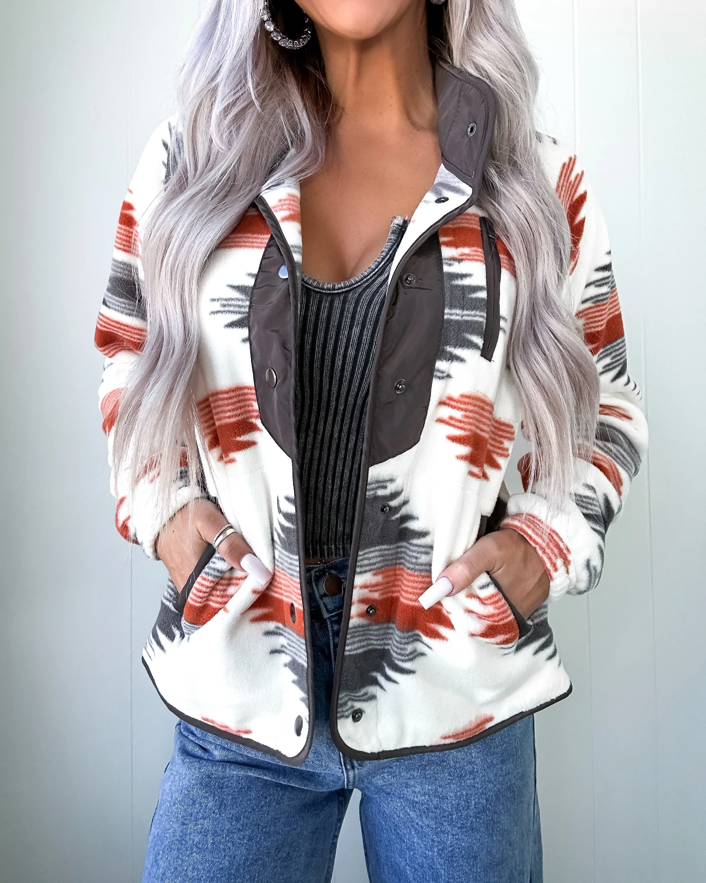 Montana Skies Aztec Fleece Jacket - Ivory