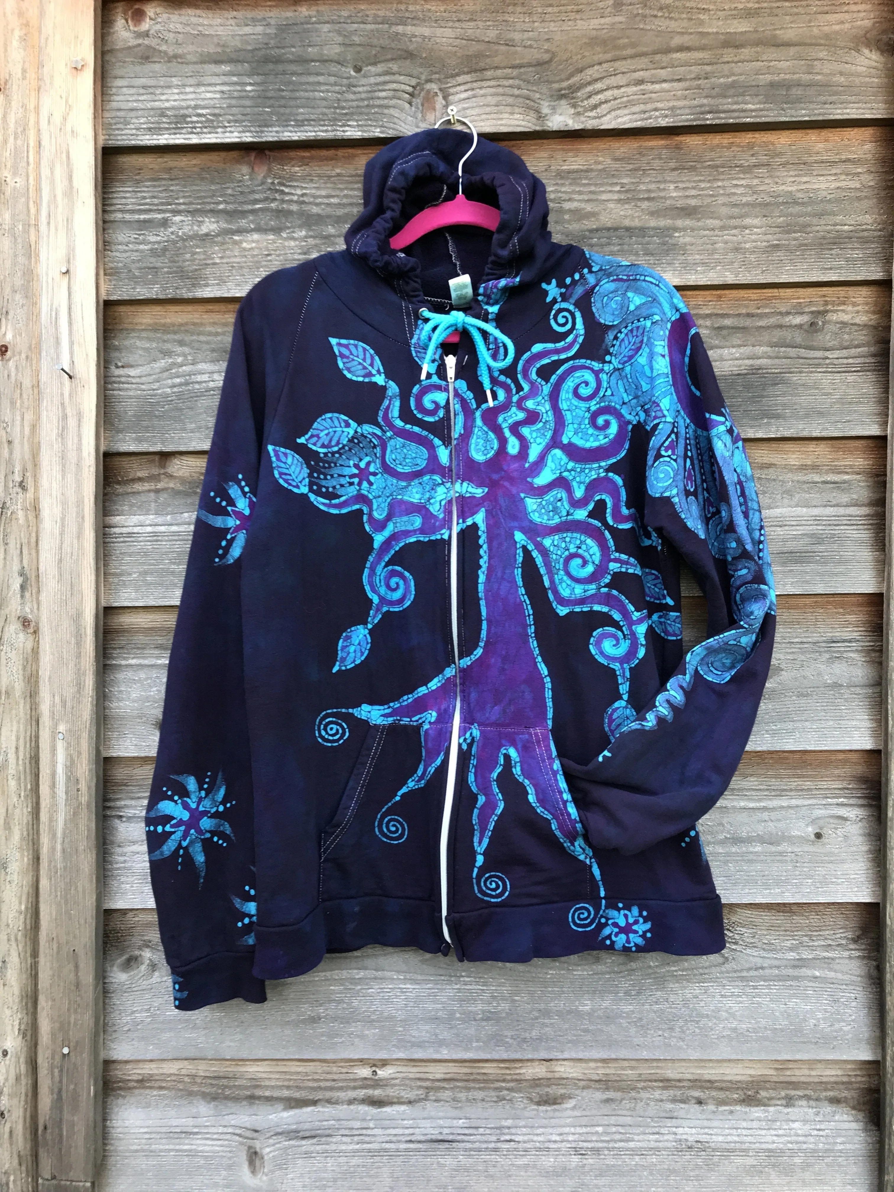 Moonlight Mystic Organic Cotton Handmade Batikwalla Hoodie