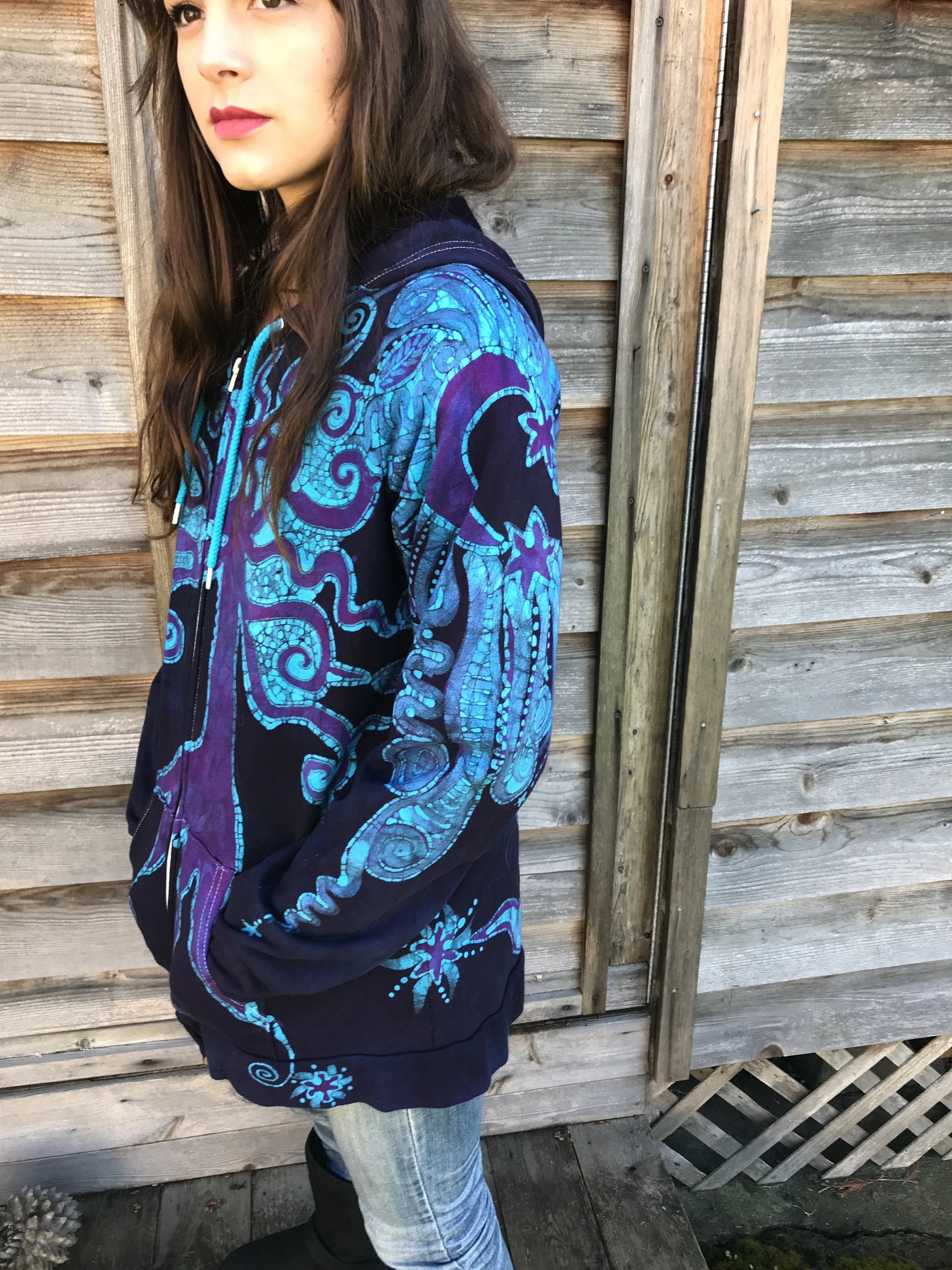 Moonlight Mystic Organic Cotton Handmade Batikwalla Hoodie