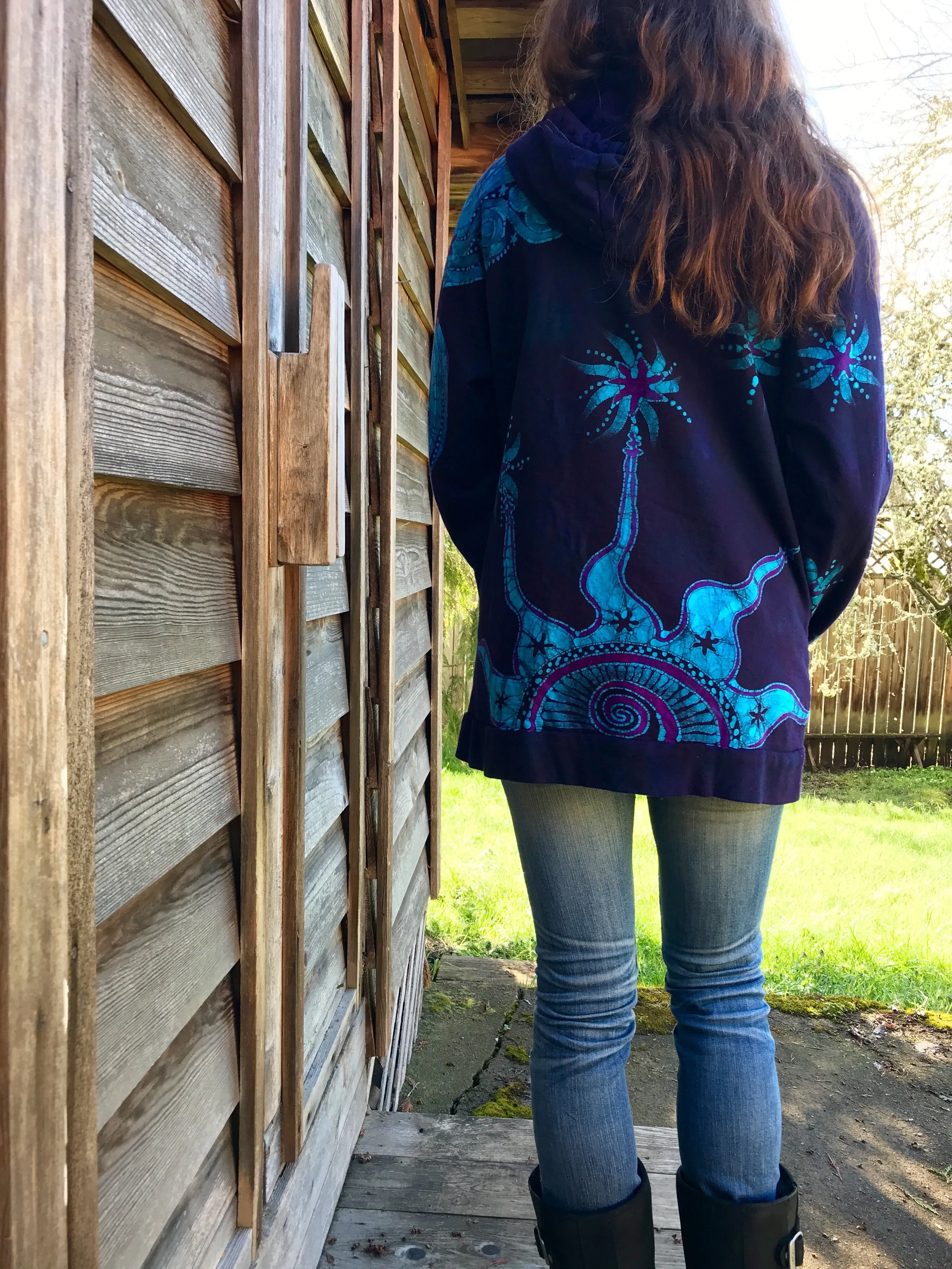 Moonlight Mystic Organic Cotton Handmade Batikwalla Hoodie