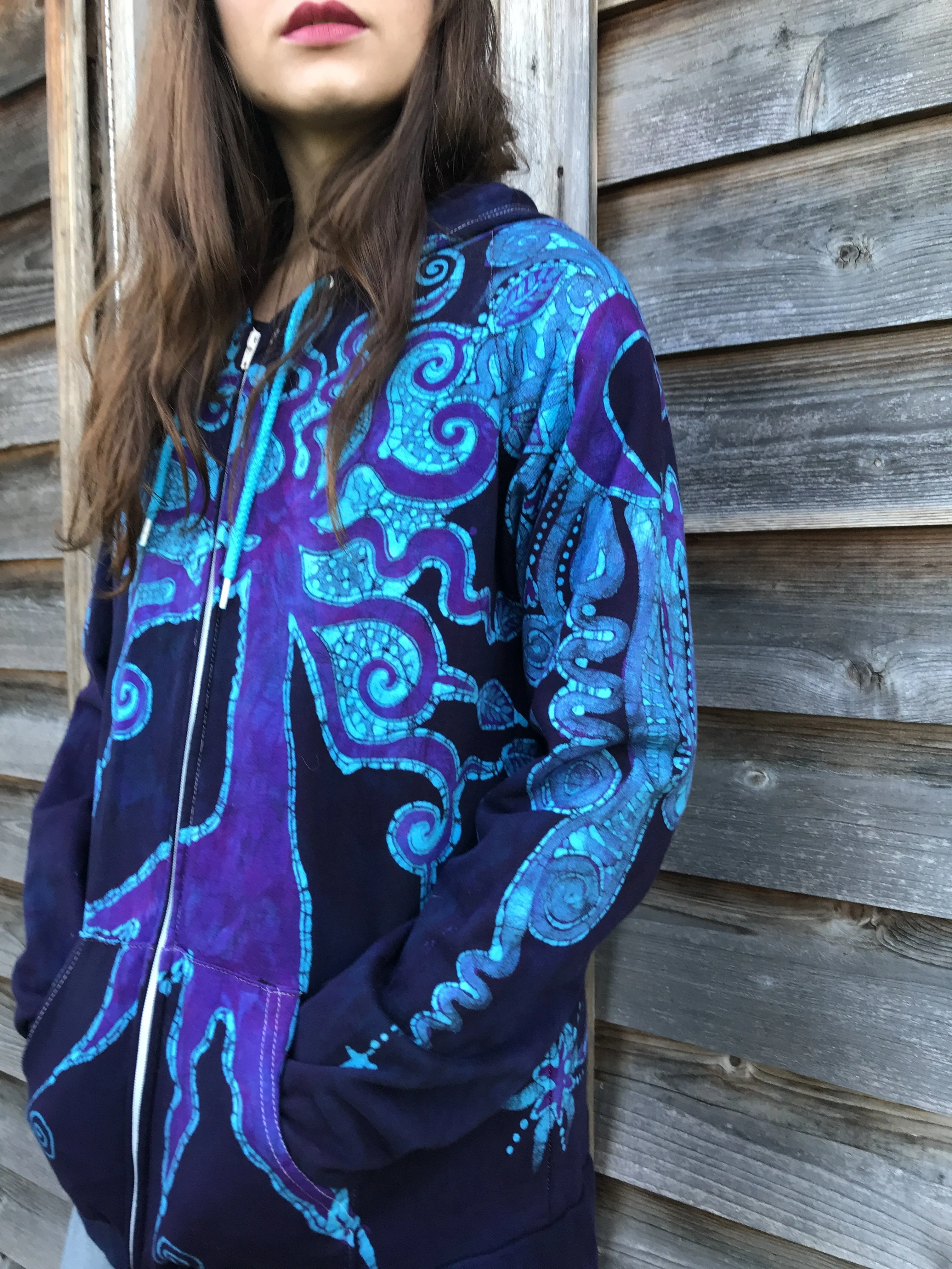 Moonlight Mystic Organic Cotton Handmade Batikwalla Hoodie