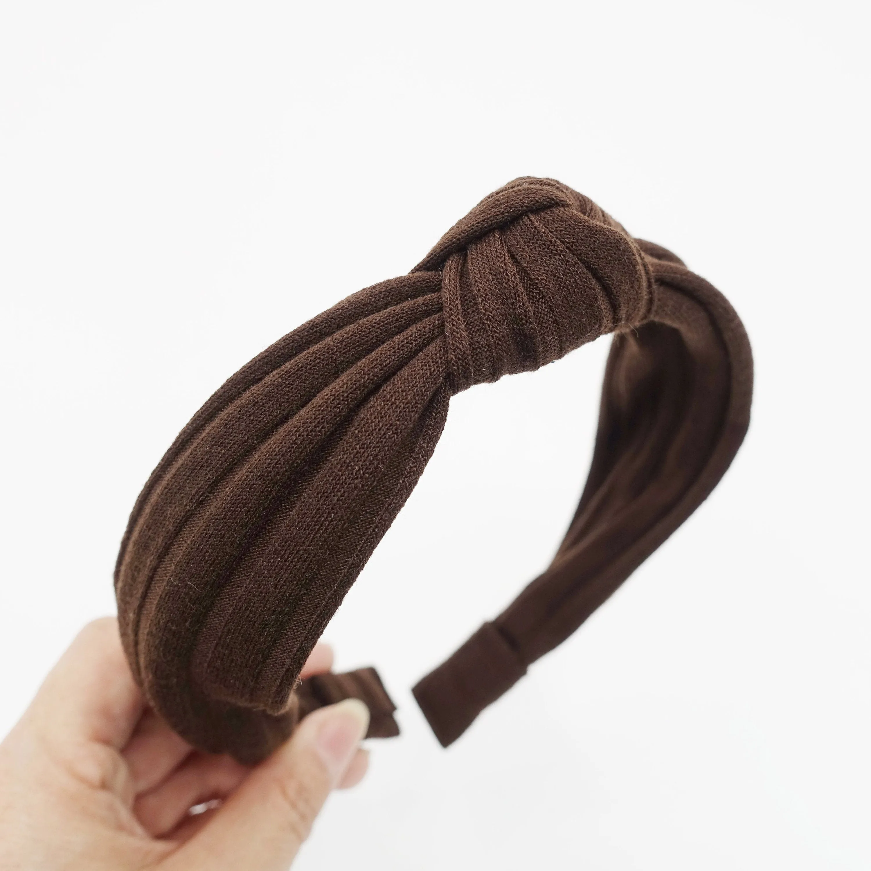 narrow top knot headband wide corrugated pattern hairband Fall Winter women hair accessory