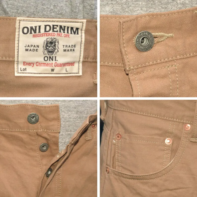 ONI DENIM "022ZR-SCKB" 9.5oz Selvedge Chino khaki Beige denim Relax Straight