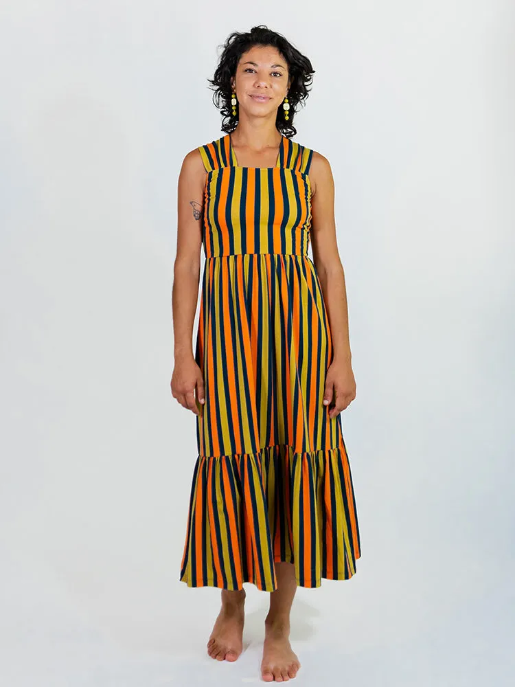 Opal Dress - Chartreuse Stripe