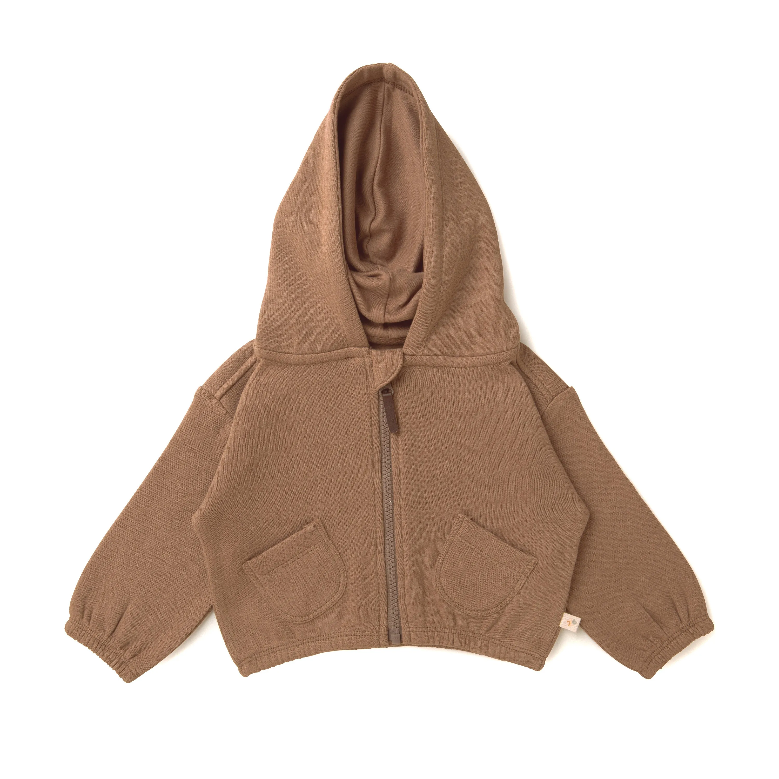 Organic Baby Toddler Hooded Jacket - Cocoa