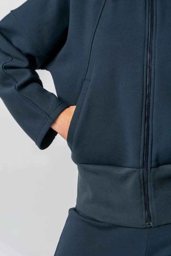 Organic Cotton Hoodie Jacket | Navy