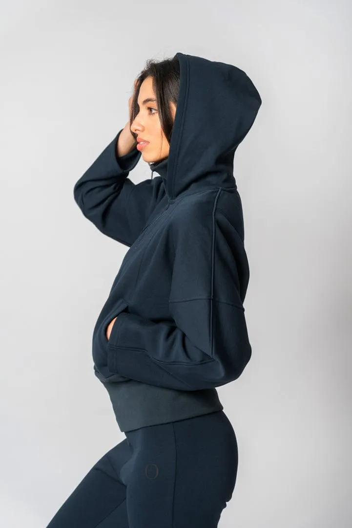 Organic Cotton Hoodie Jacket | Navy