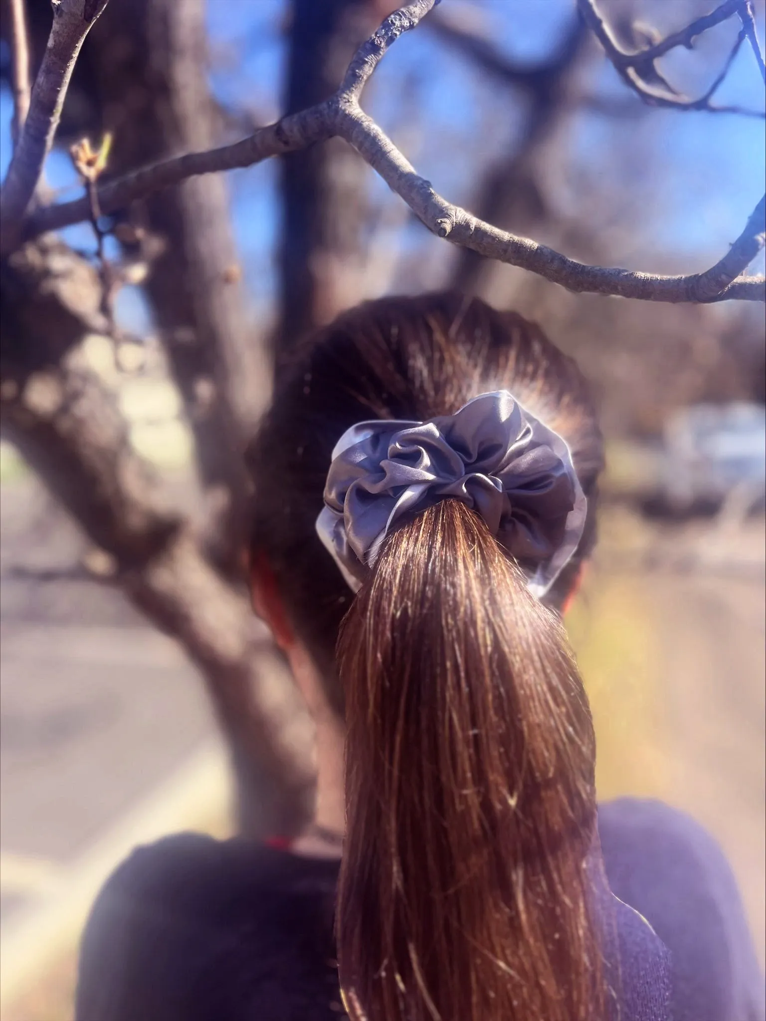 Oversized Two Toned Silk Scrunchies