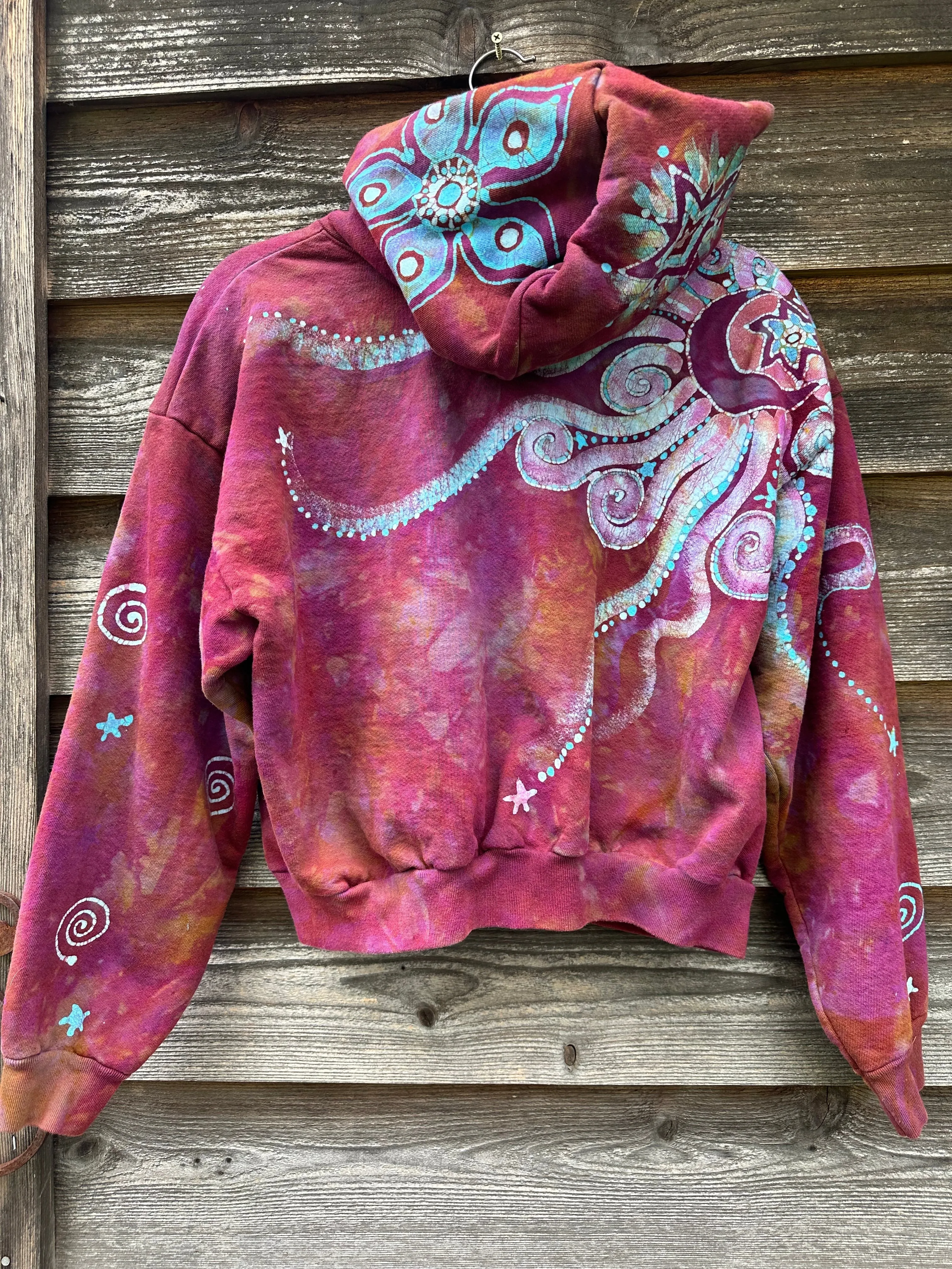 Pacific Sunset Lotus Flower Handmade Batik Hoodie