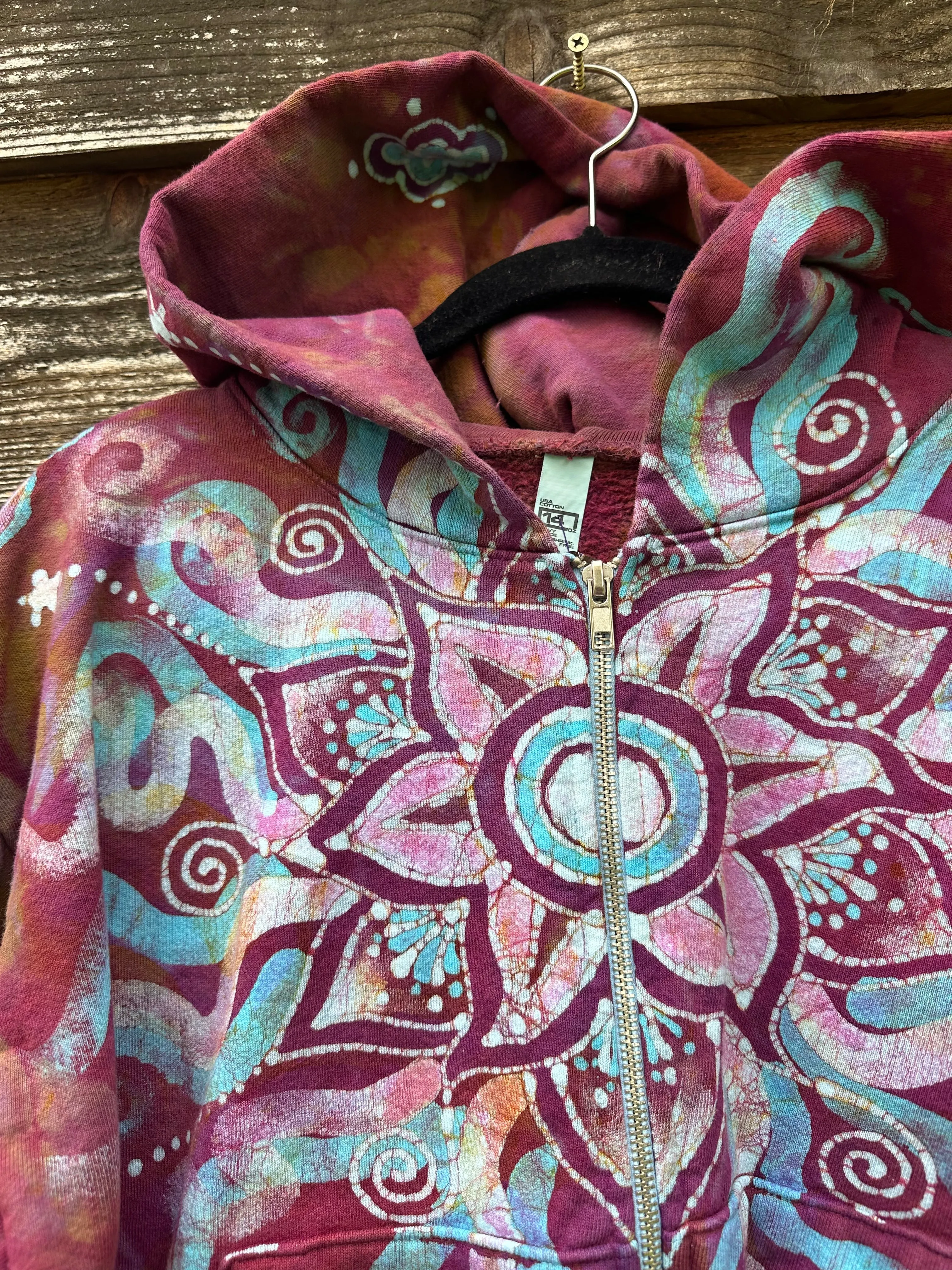 Pacific Sunset Lotus Flower Handmade Batik Hoodie