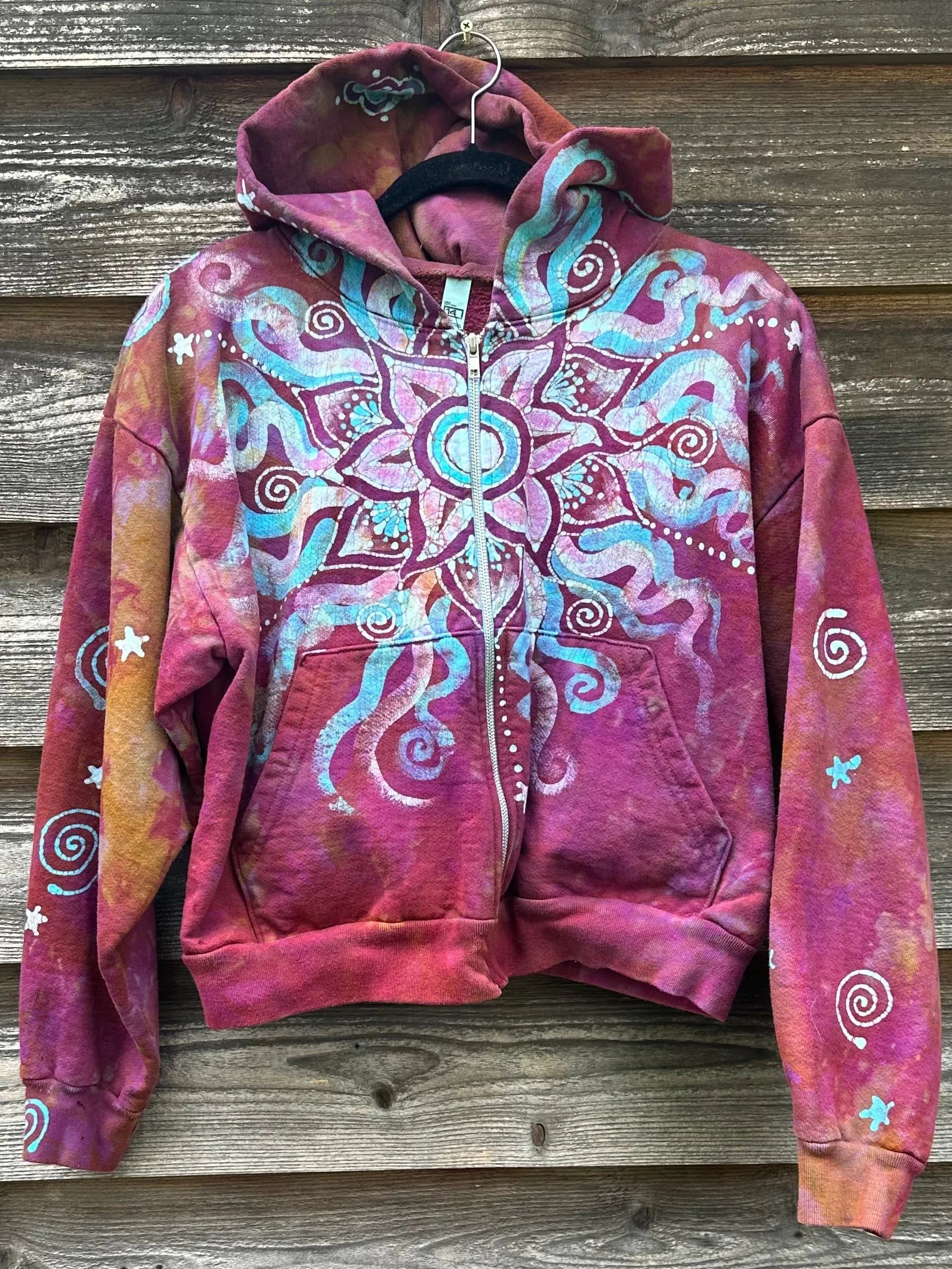 Pacific Sunset Lotus Flower Handmade Batik Hoodie