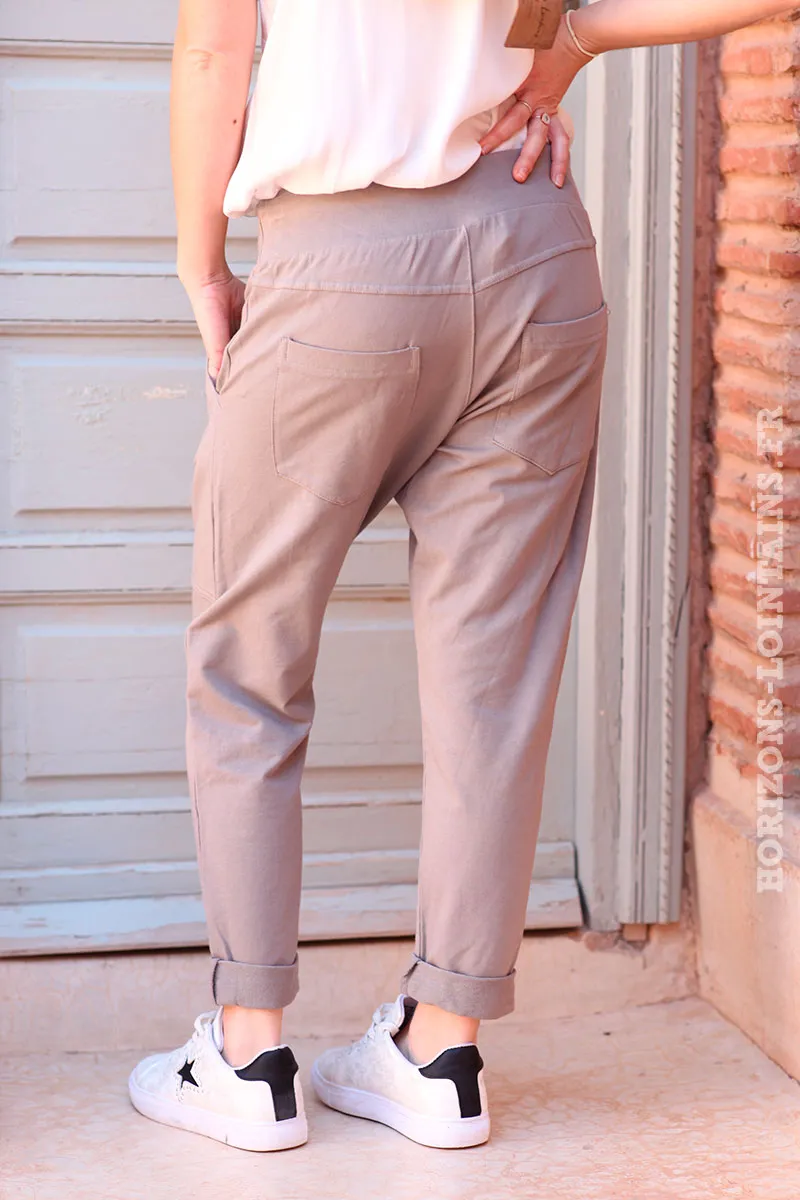 Pantalon de jogging gris taupe urbain à poches