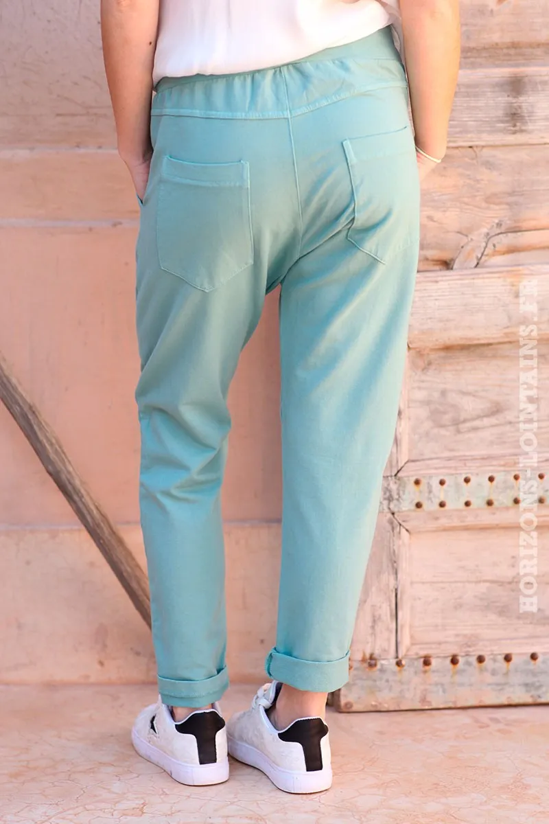 Pantalon de jogging vert céladon clair urbain à poches