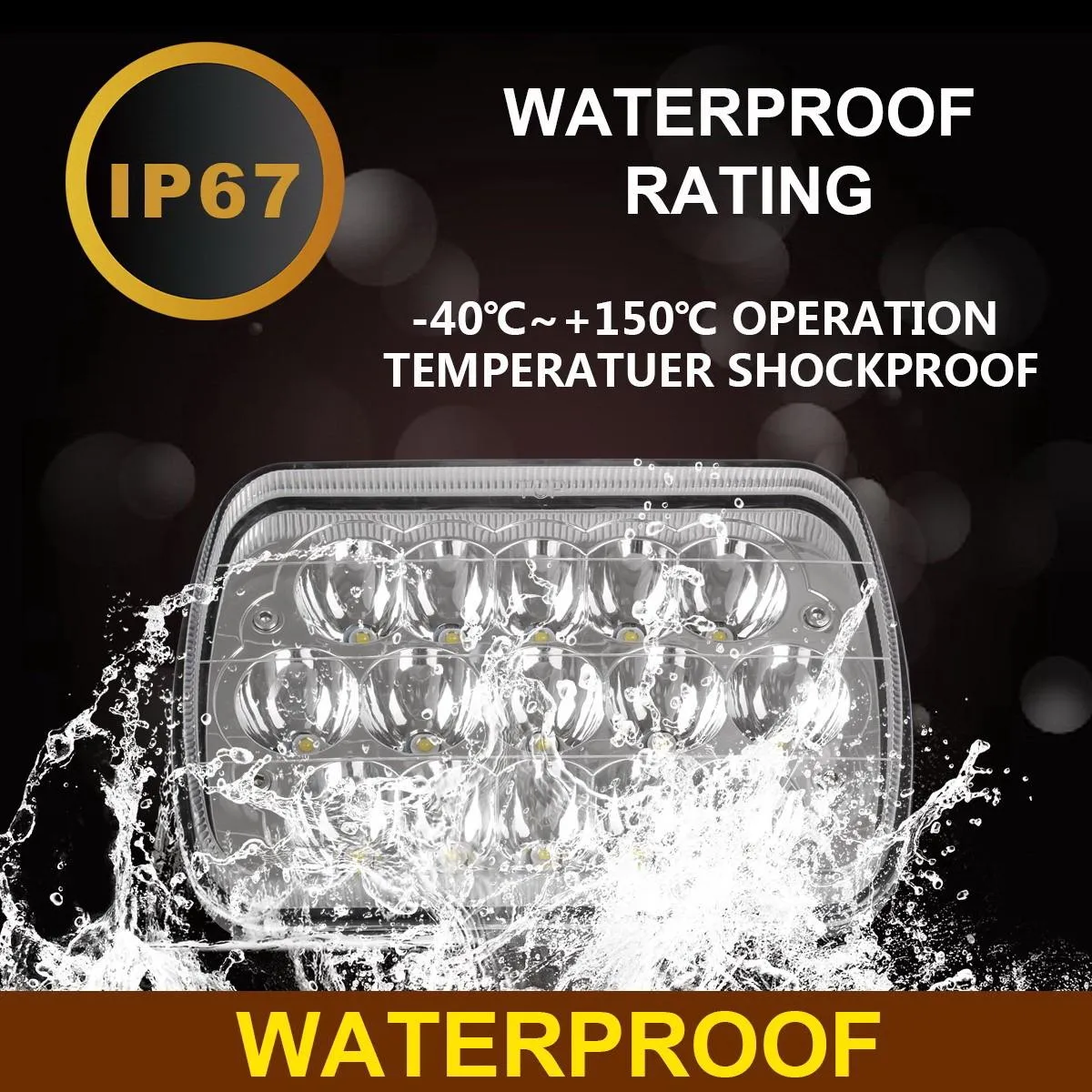 Partsam 2PCS Rectangle H6054 LED Headlights 5x7 7x6 Headlamp Hi/Low Sealed Beam H4 9003 Plug 6054 H5054 Compatible with S10 Blazer Express Van/Wrangler YJ XJ Cherokee Truck Van