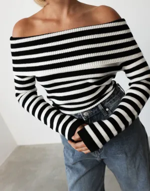 Peta Top (Black/White Stripe)