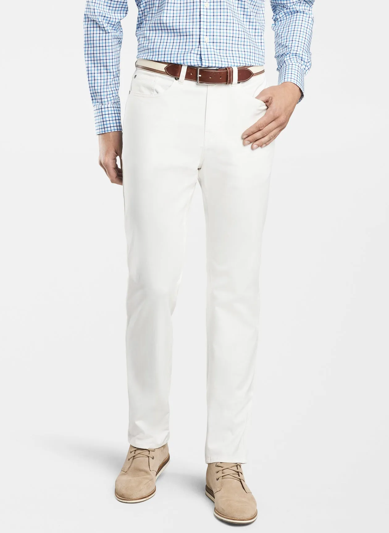 Peter Millar Soft Touch Twill Five-Pocket Pant - White