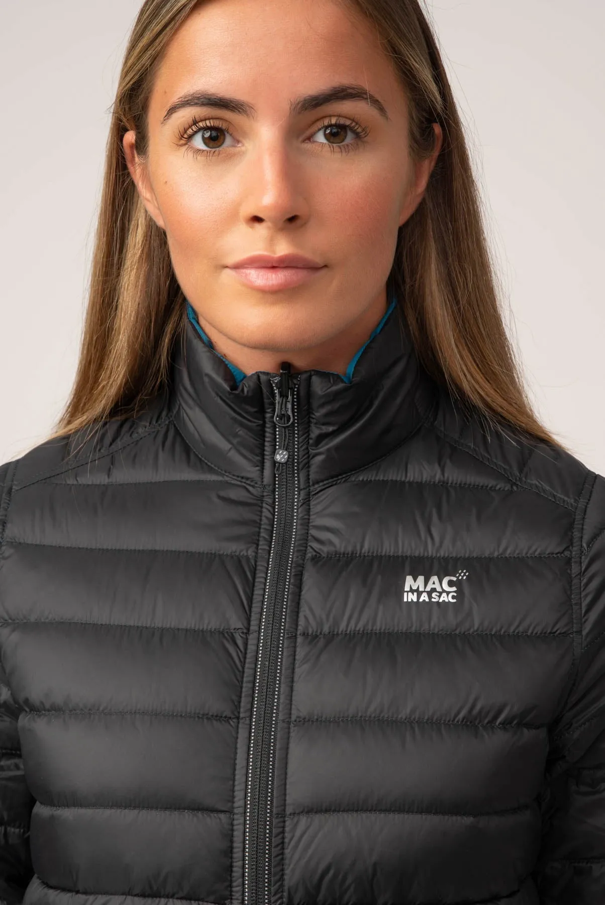 Polar II Womens Down Jacket - Jet Black Teal