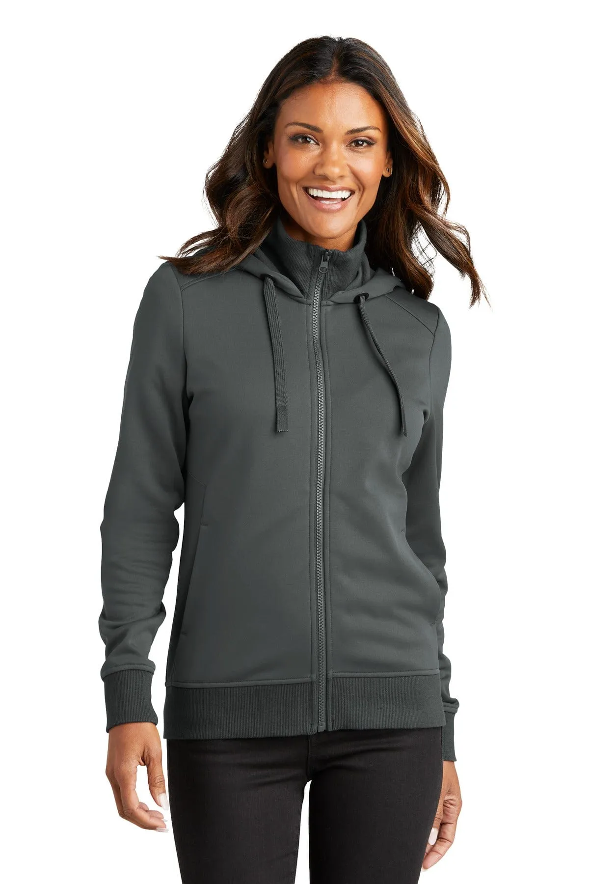 Port Authority L814: Ladies Smooth Fleece Hooded Jacket