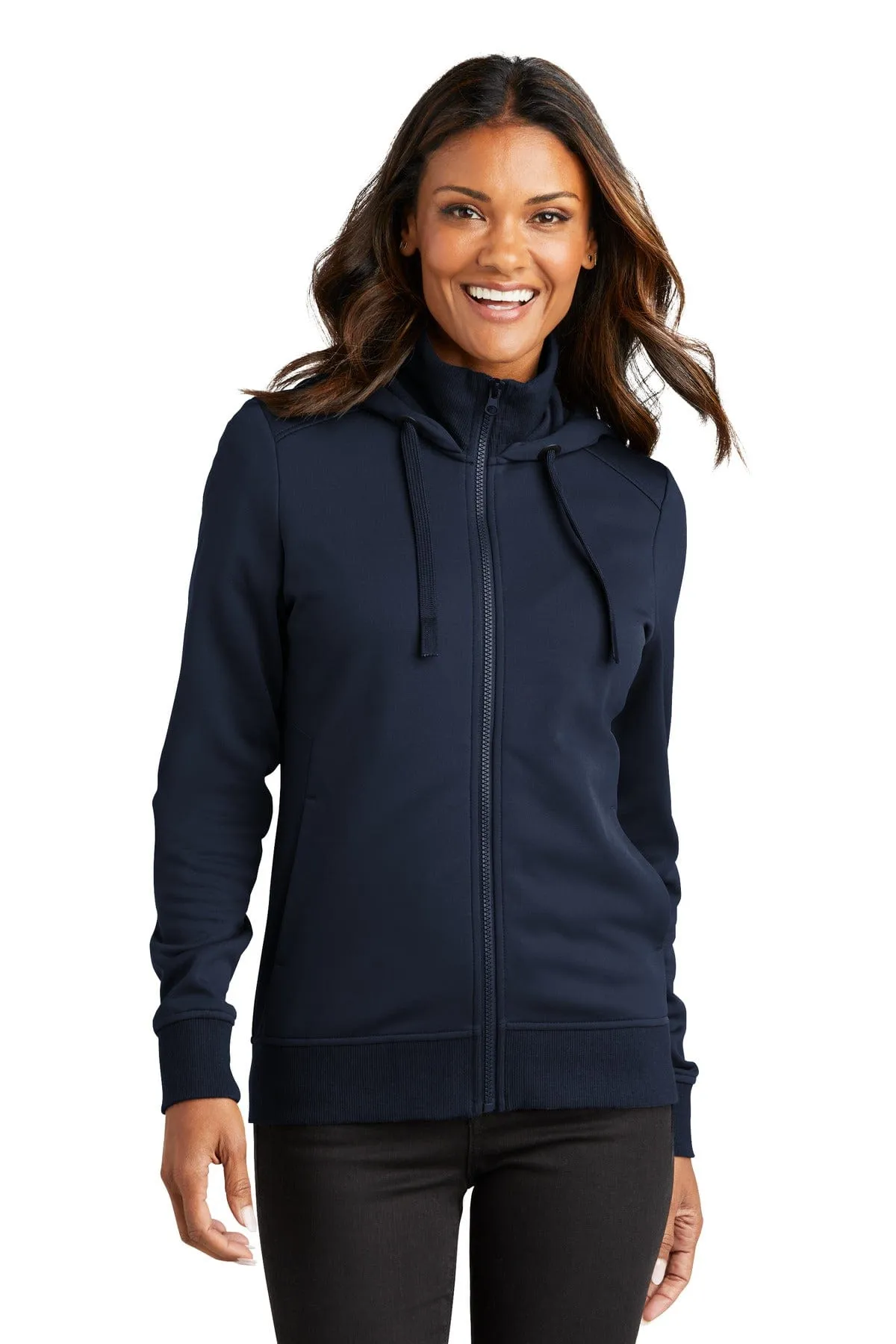 Port Authority L814: Ladies Smooth Fleece Hooded Jacket