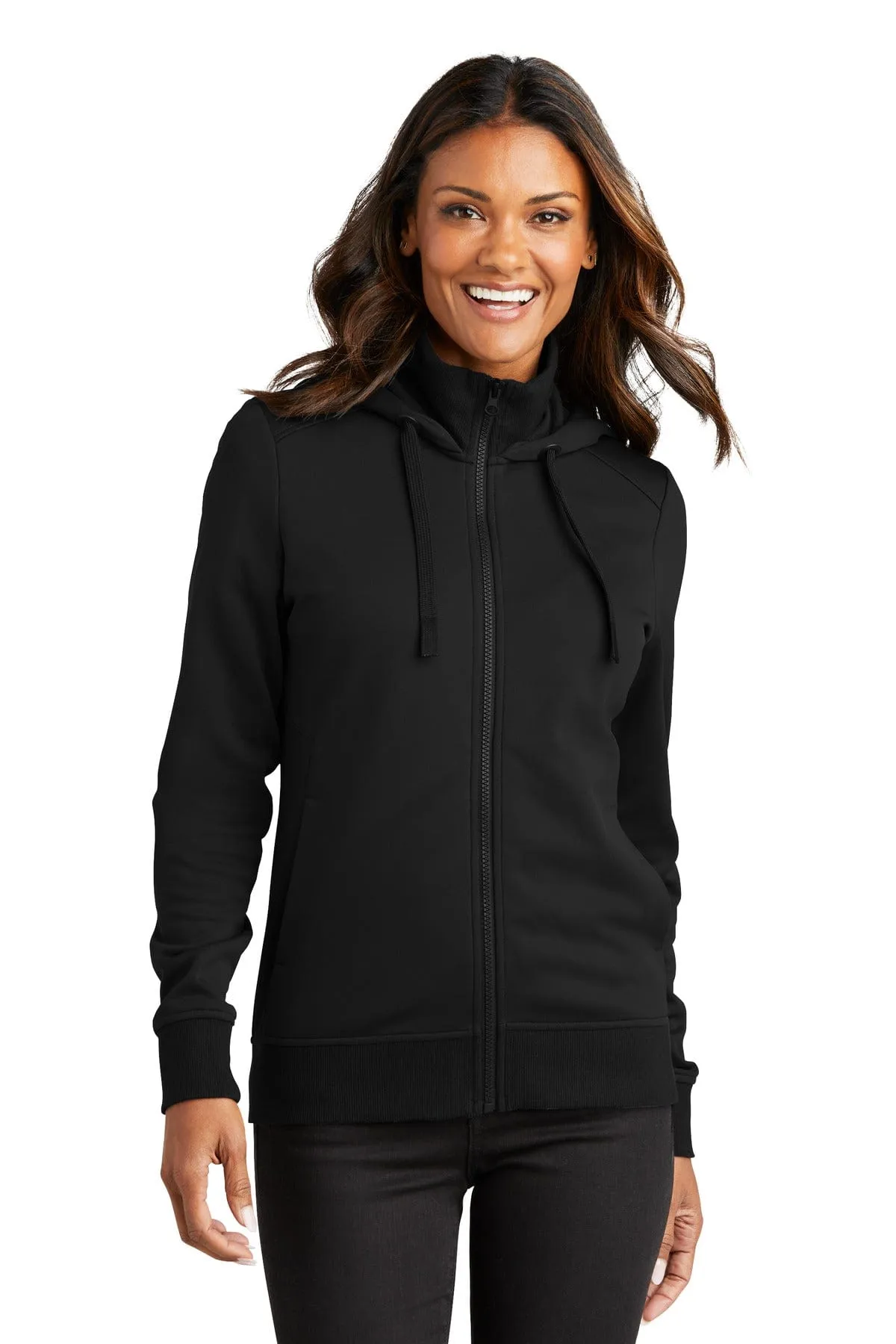 Port Authority L814: Ladies Smooth Fleece Hooded Jacket