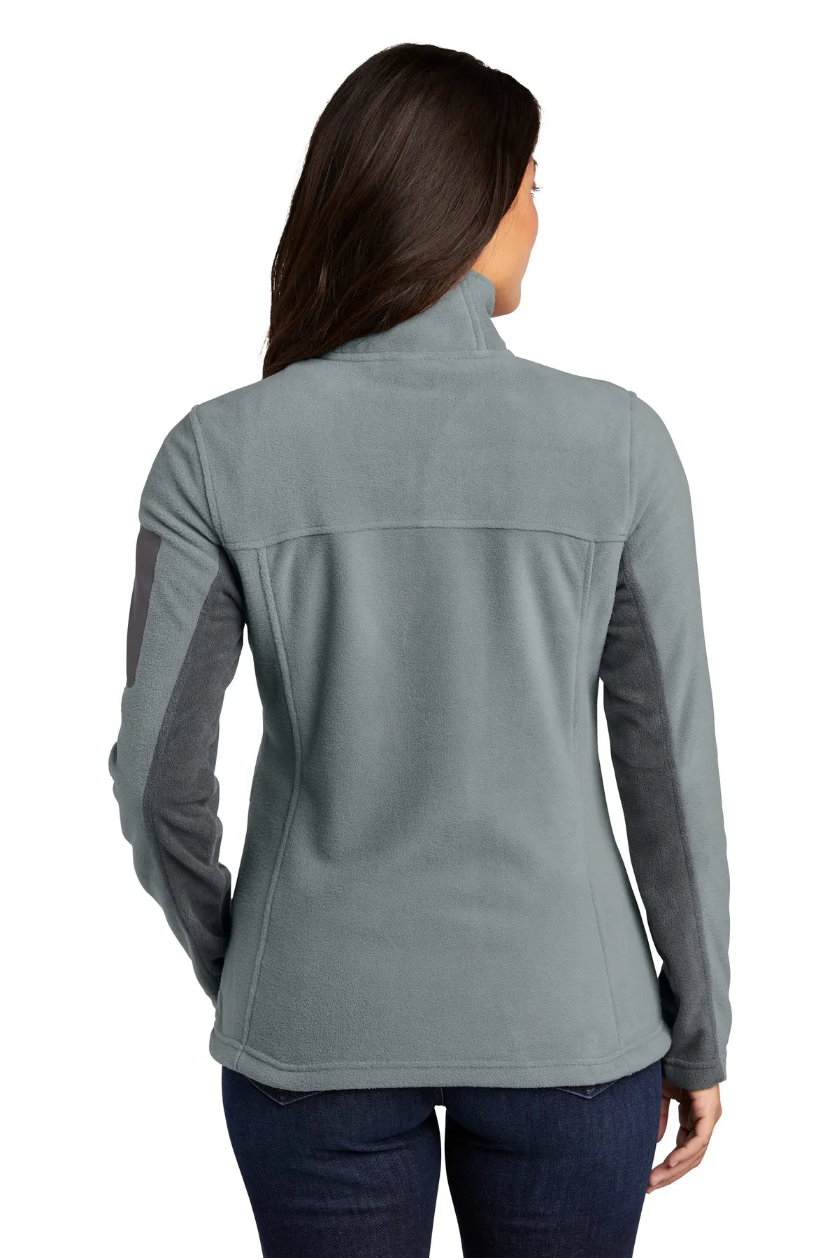 Port Authority Ladies Summit Fleece Custom Full-Zip Jackets, Frost Grey/ Magnet