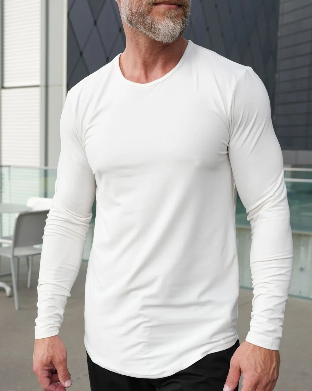 Premium Crew Curve Hem Long Sleeve - Final Sale