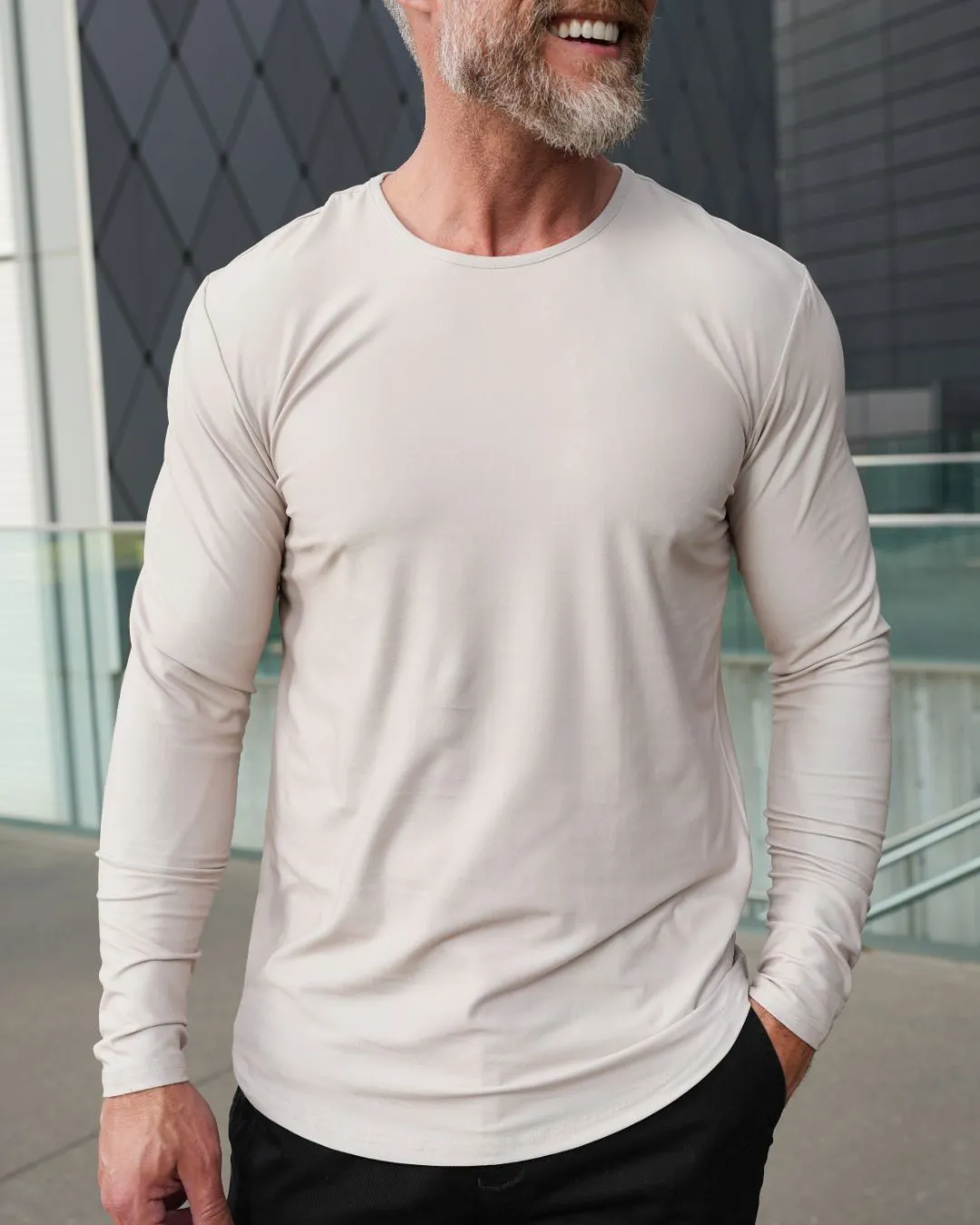 Premium Crew Curve Hem Long Sleeve - Final Sale