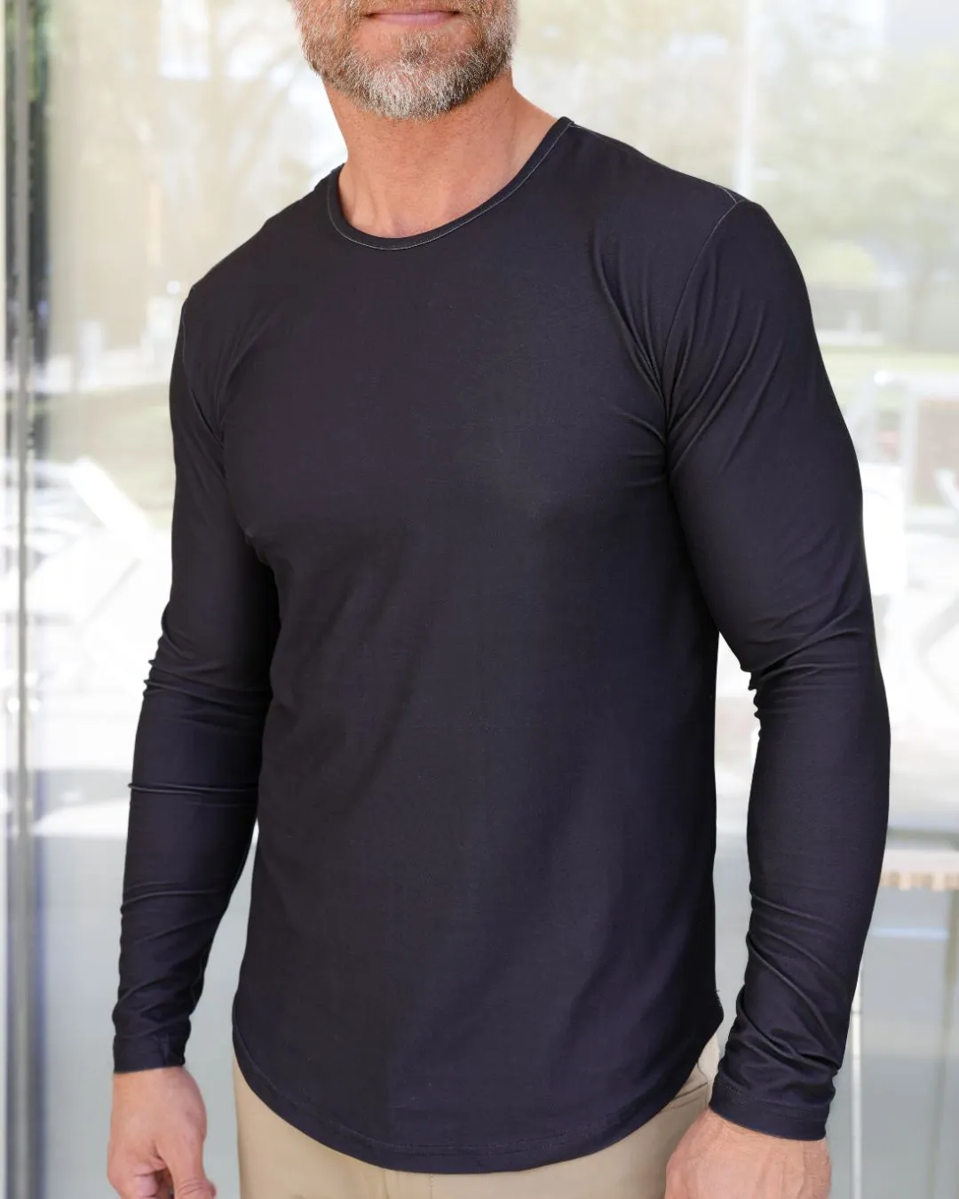 Premium Crew Curve Hem Long Sleeve - Final Sale