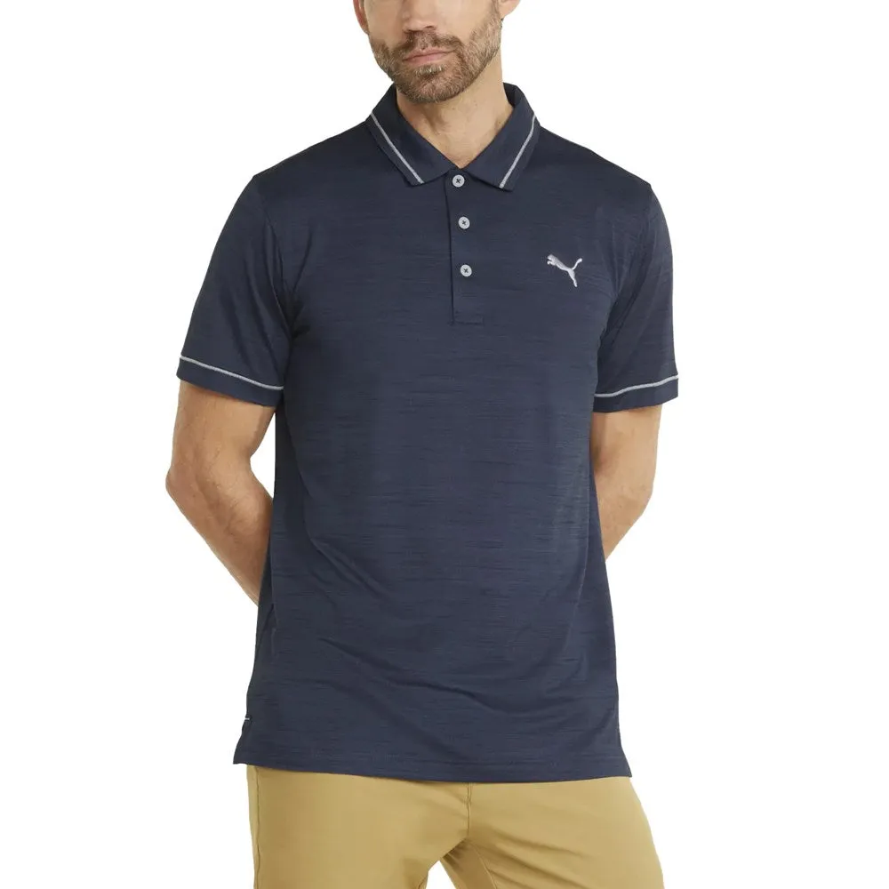 Puma Cloudspun Monarch Golf Shirt - Navy Blazer Heather/ High Rise