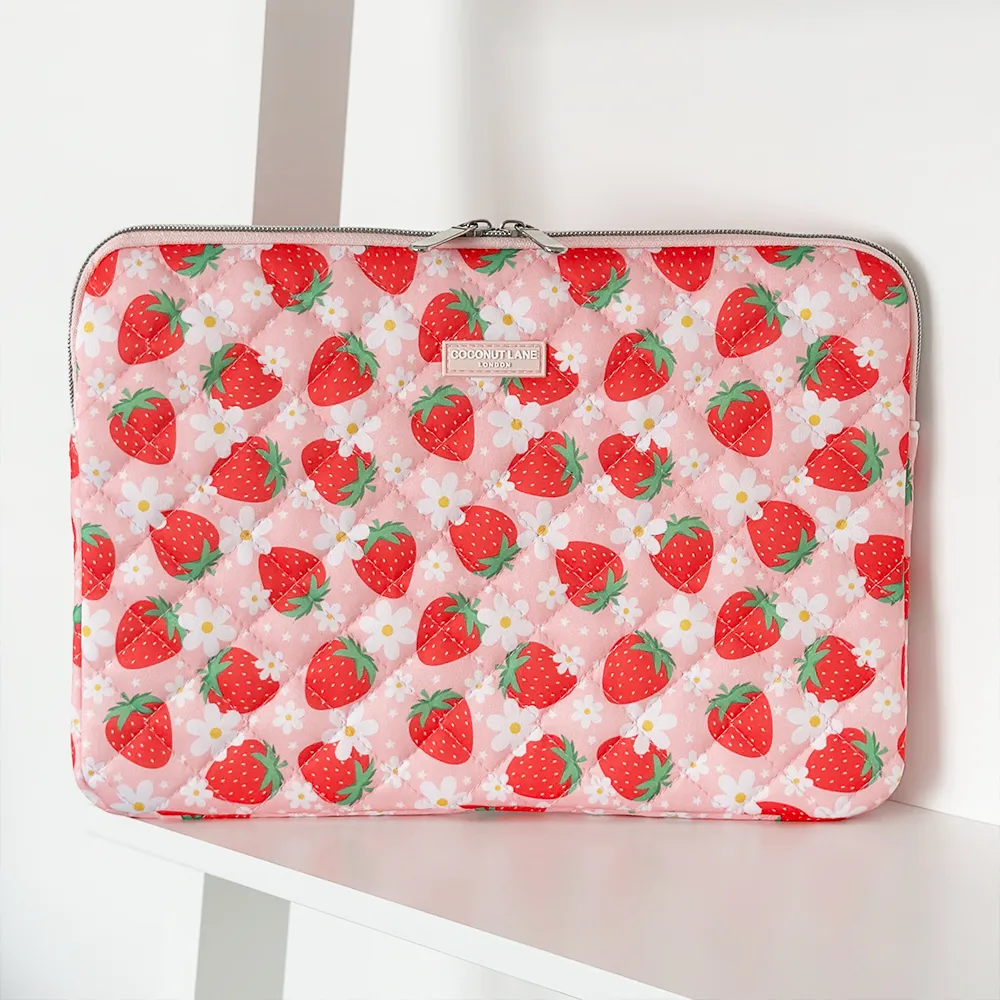 Quilted Berry Cute Strawberry Laptop Sleeve