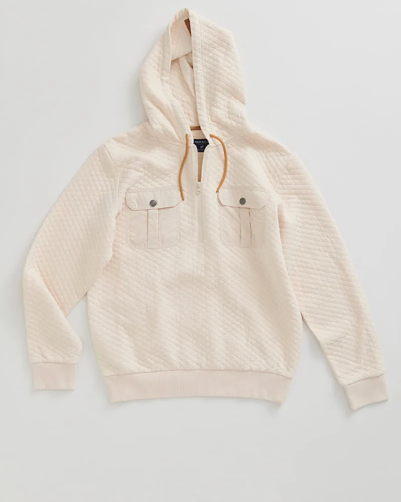 Quilted Quarter Zip Hoodie