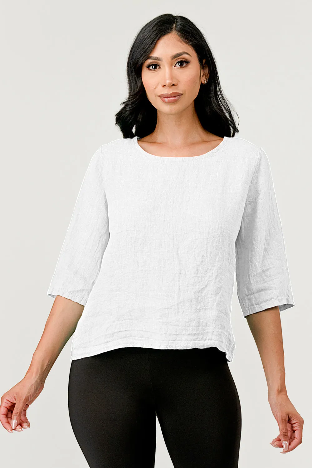 Raw Moda Linen Button Back Top