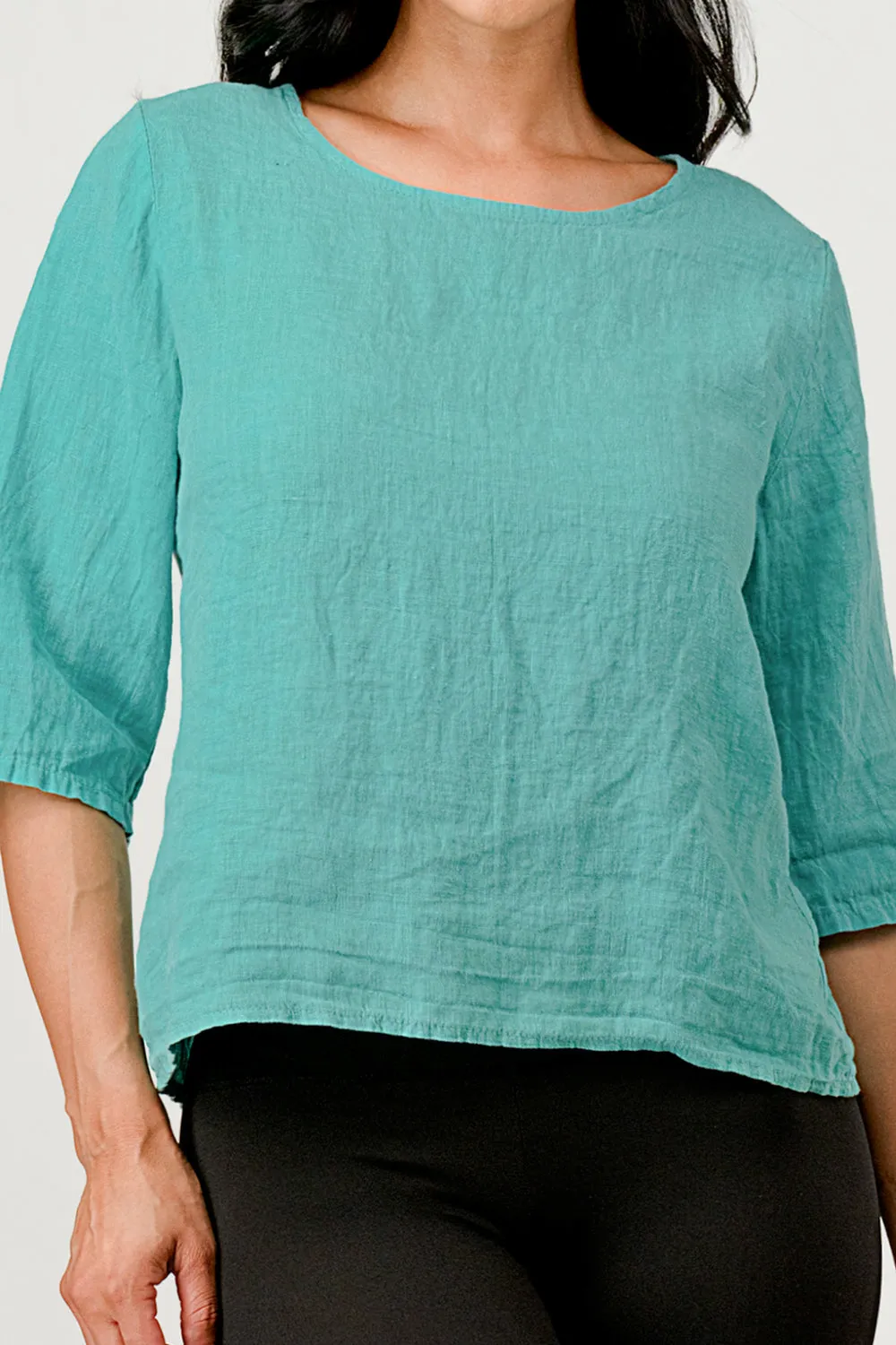 Raw Moda Linen Button Back Top