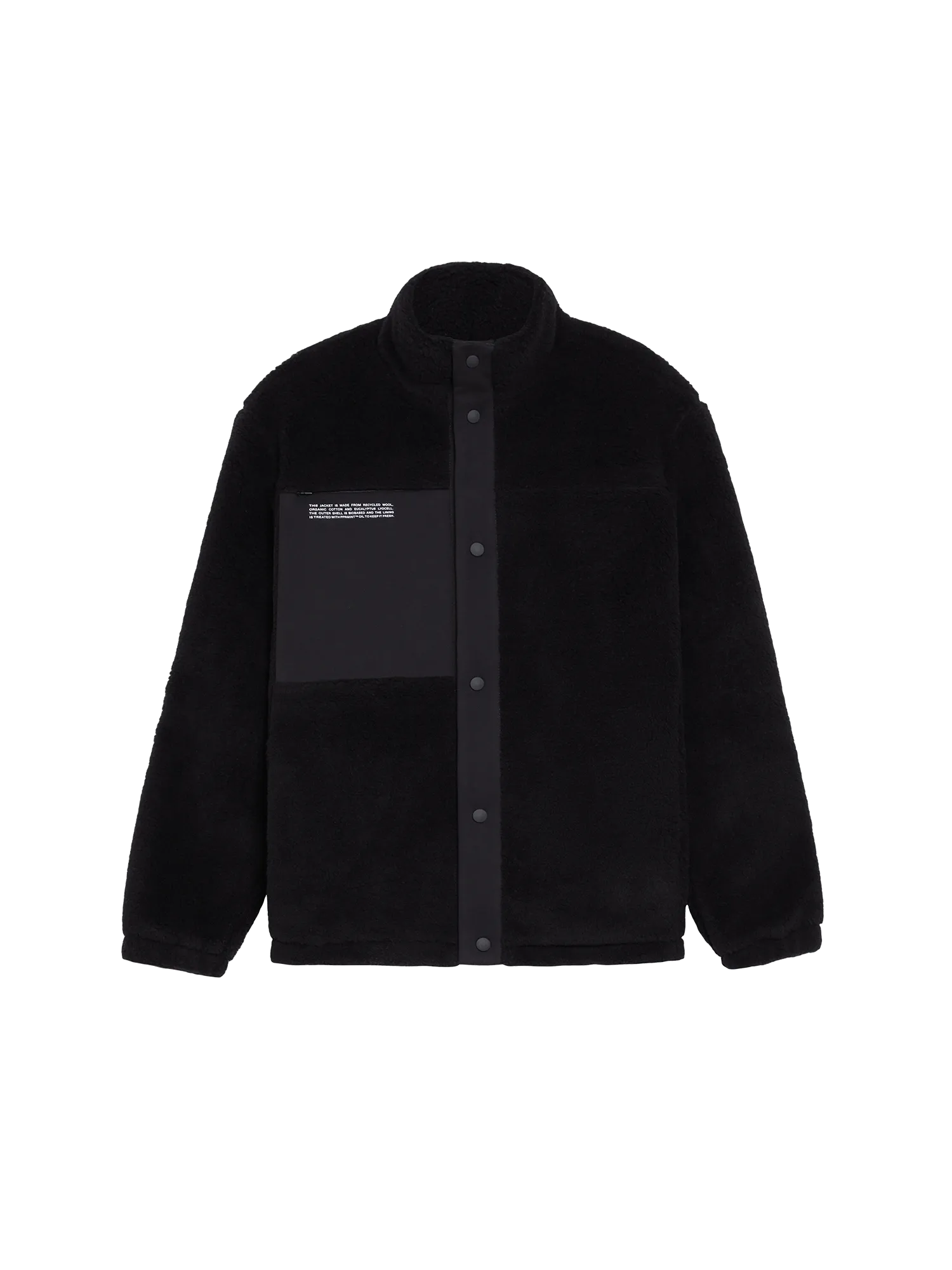 Recycled Wool Fleece Jacket—black