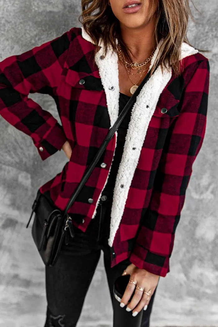 Red Plaid Print Jacket