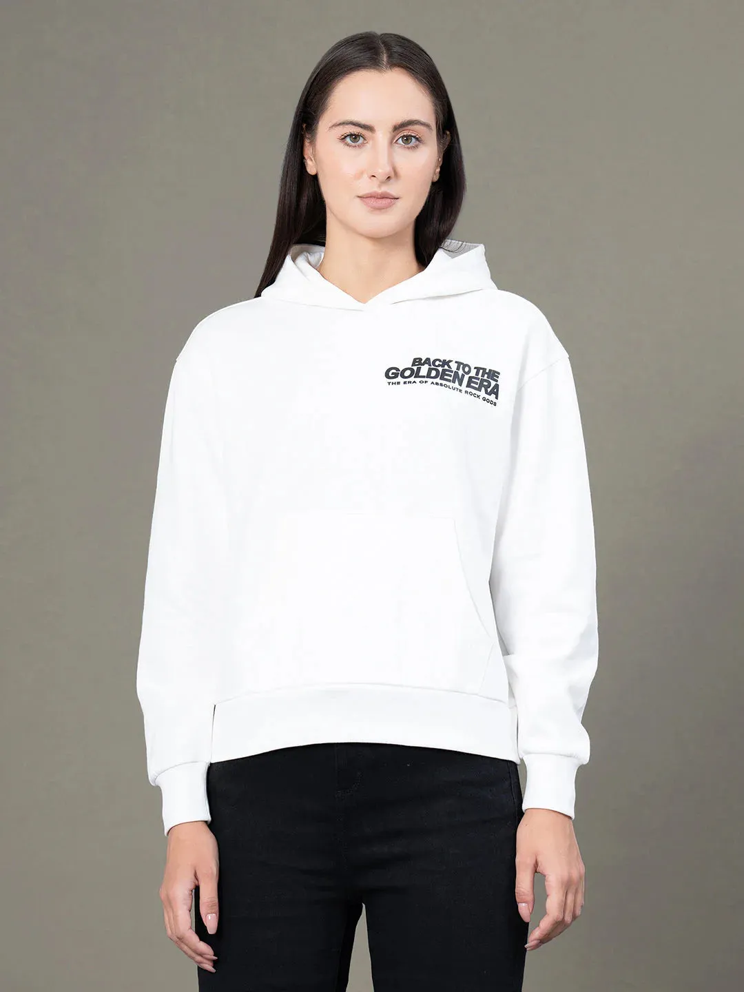 RedTape Graphic Hoodie for Women | Back To The Golden Era Print | Your Go To Hoodie