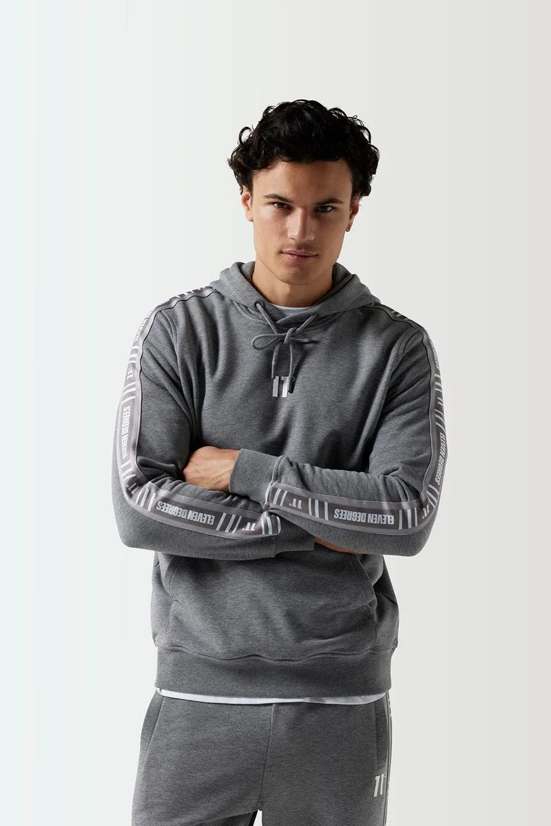 Retro Taped Hoodie - Charcoal Marl