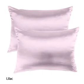 Royal Comfort Mulberry Soft Silk Hypoallergenic Pillowcase Twin Pack 51 x 76cm 51 x 76 cm Lilac