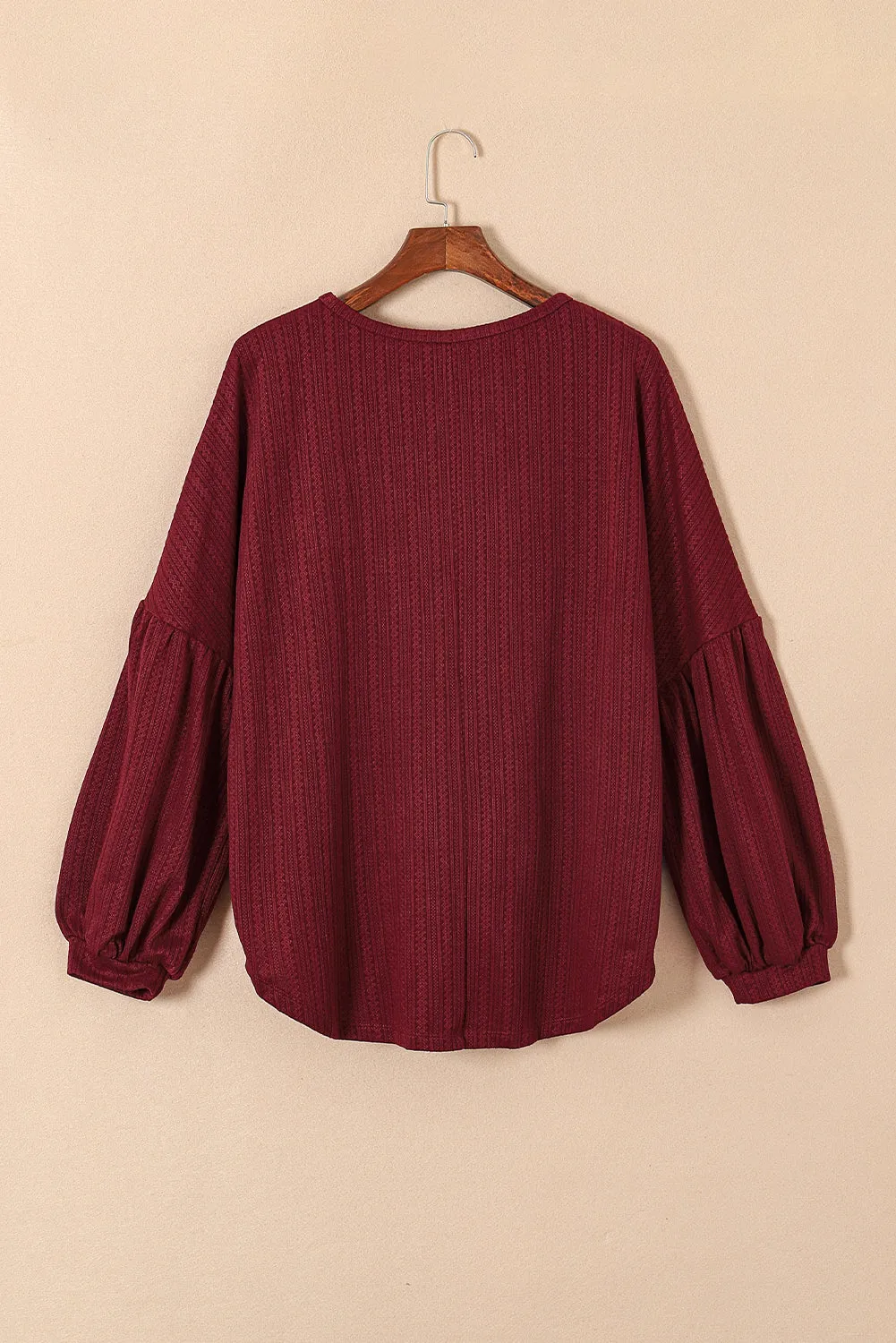 Ruby Plus Size Balloon Sleeve Textured Knit Top