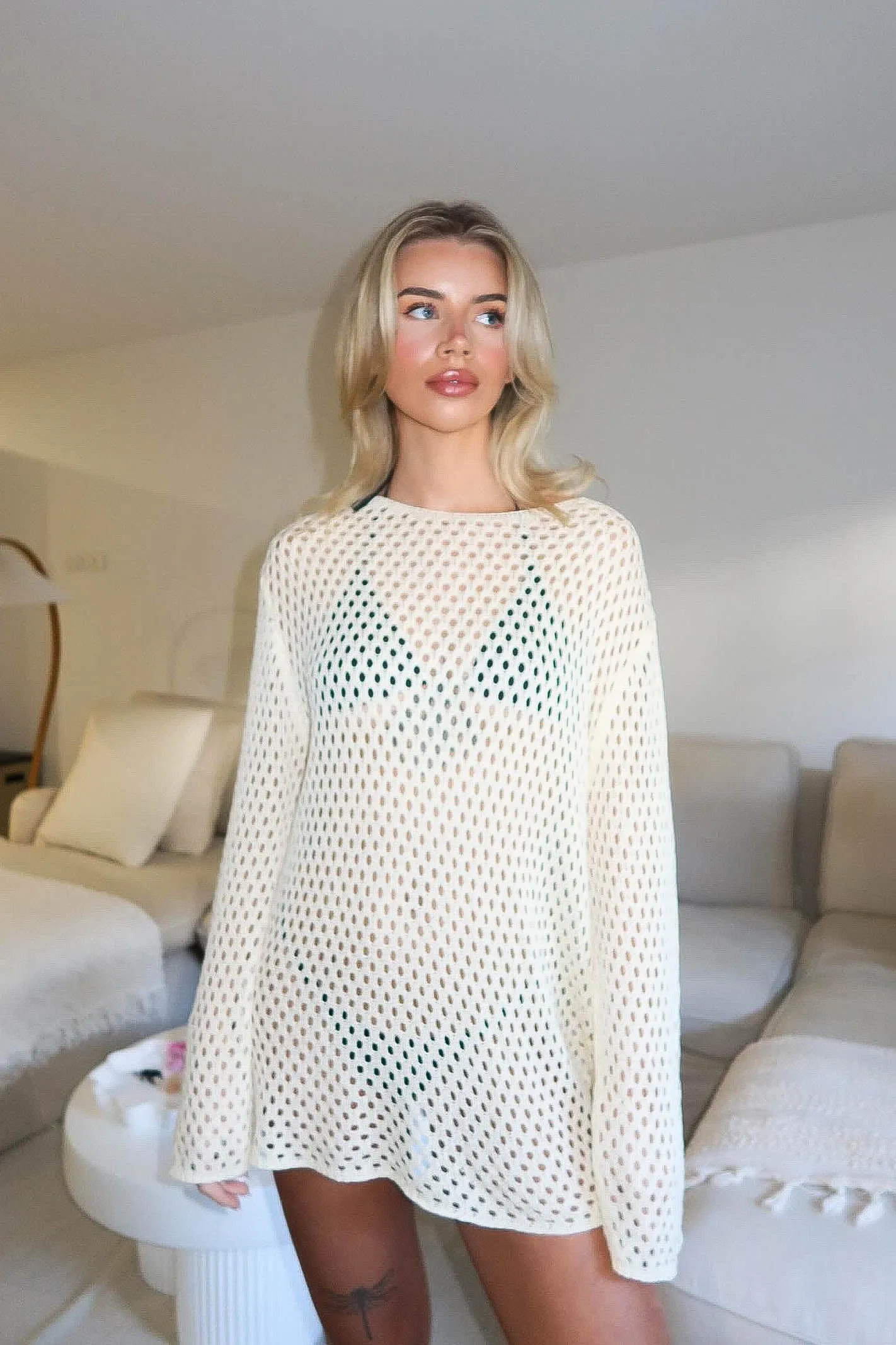 RUE CROCHET COVER UP / CREAM